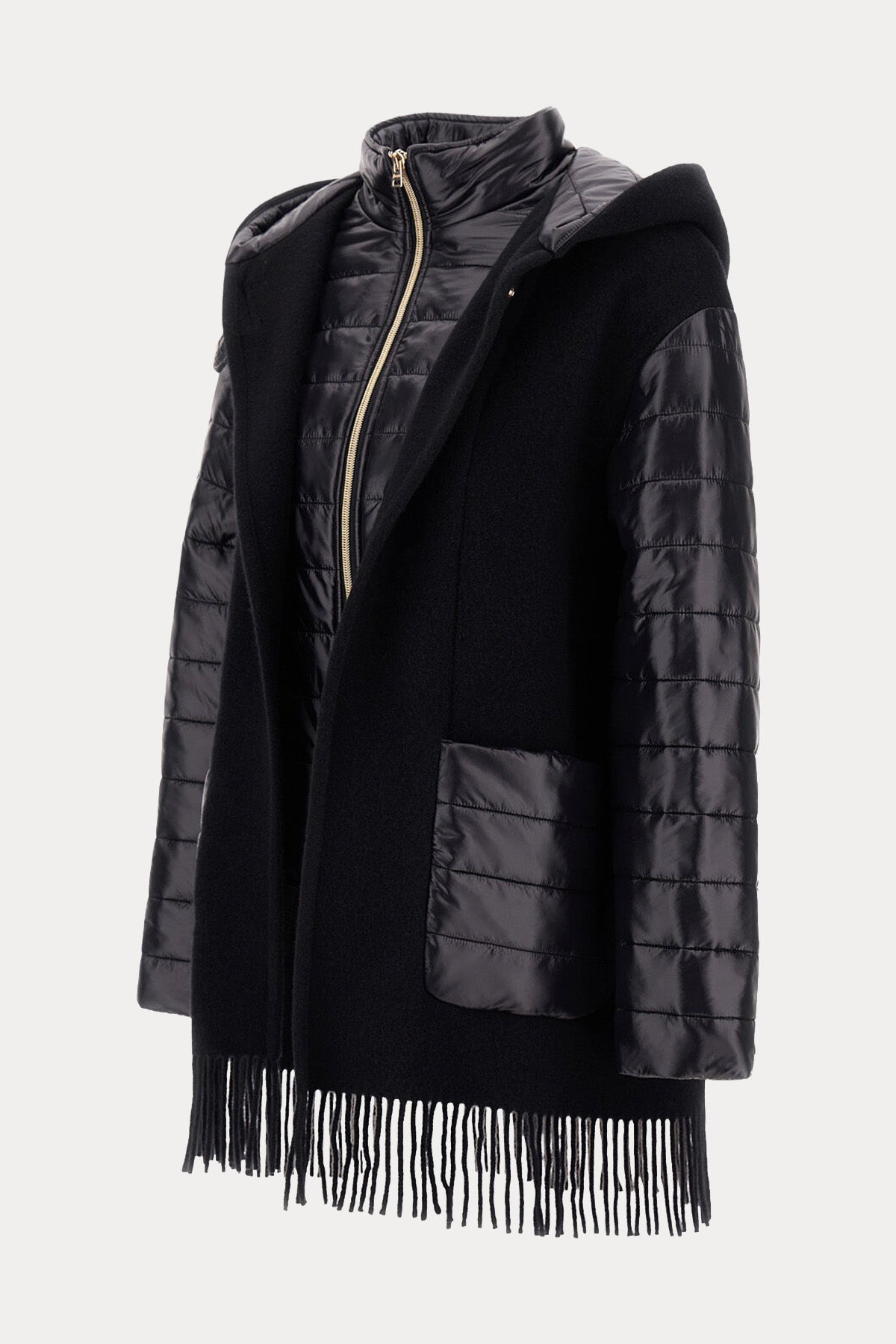Herno Regular Fit Kapüşonlu Kaşmir Yün Puffer Kaban