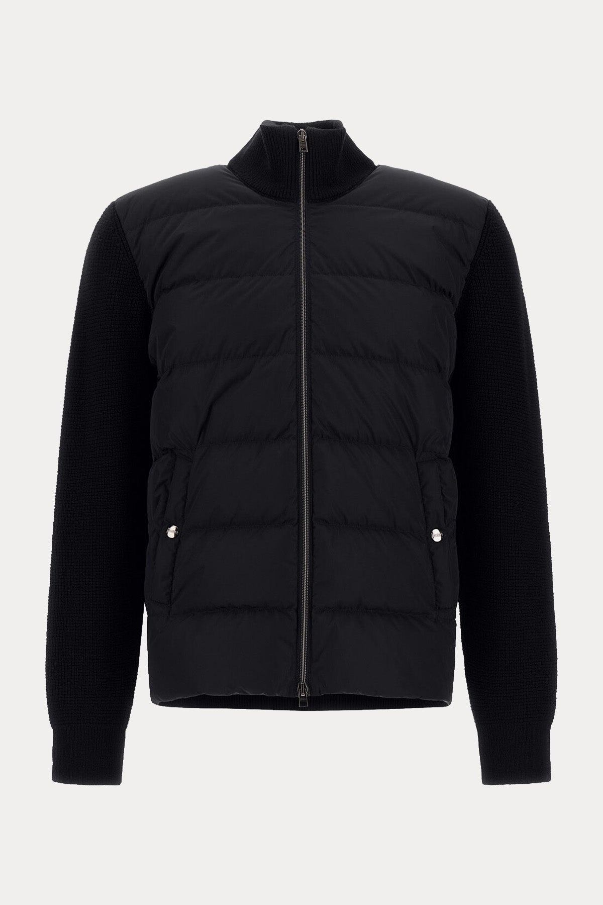 Herno Regular Fit Dik Yaka Örgü Yün Puffer Ceket