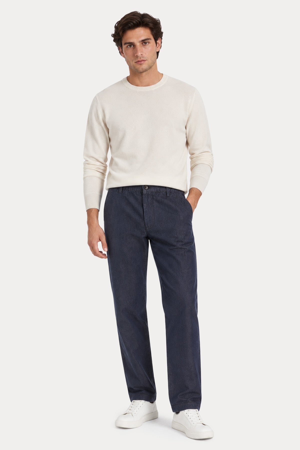 Herno Regular Fit Beli Lastikli Tek Pile Denim Pantolon