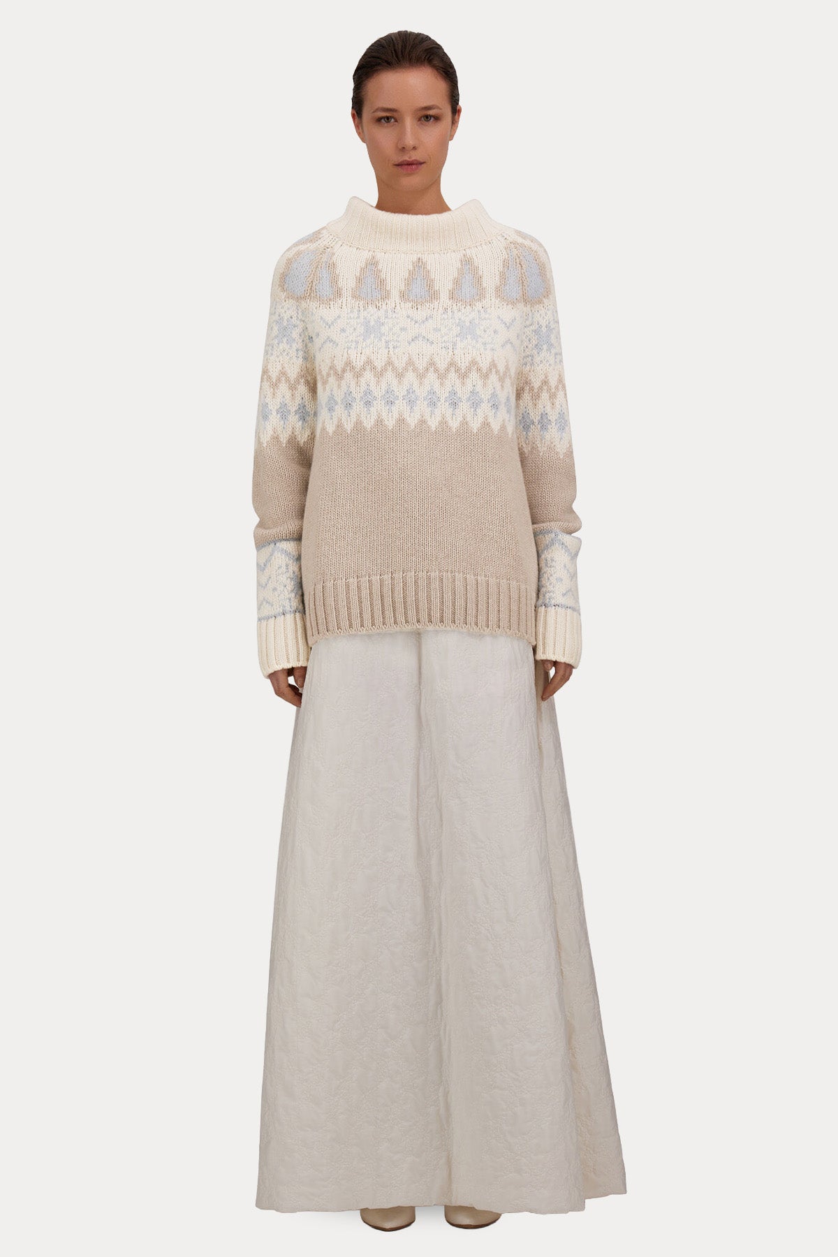 Herno Relaxed Fit Norveç Desenli Kaşmir Örgü Yün Triko