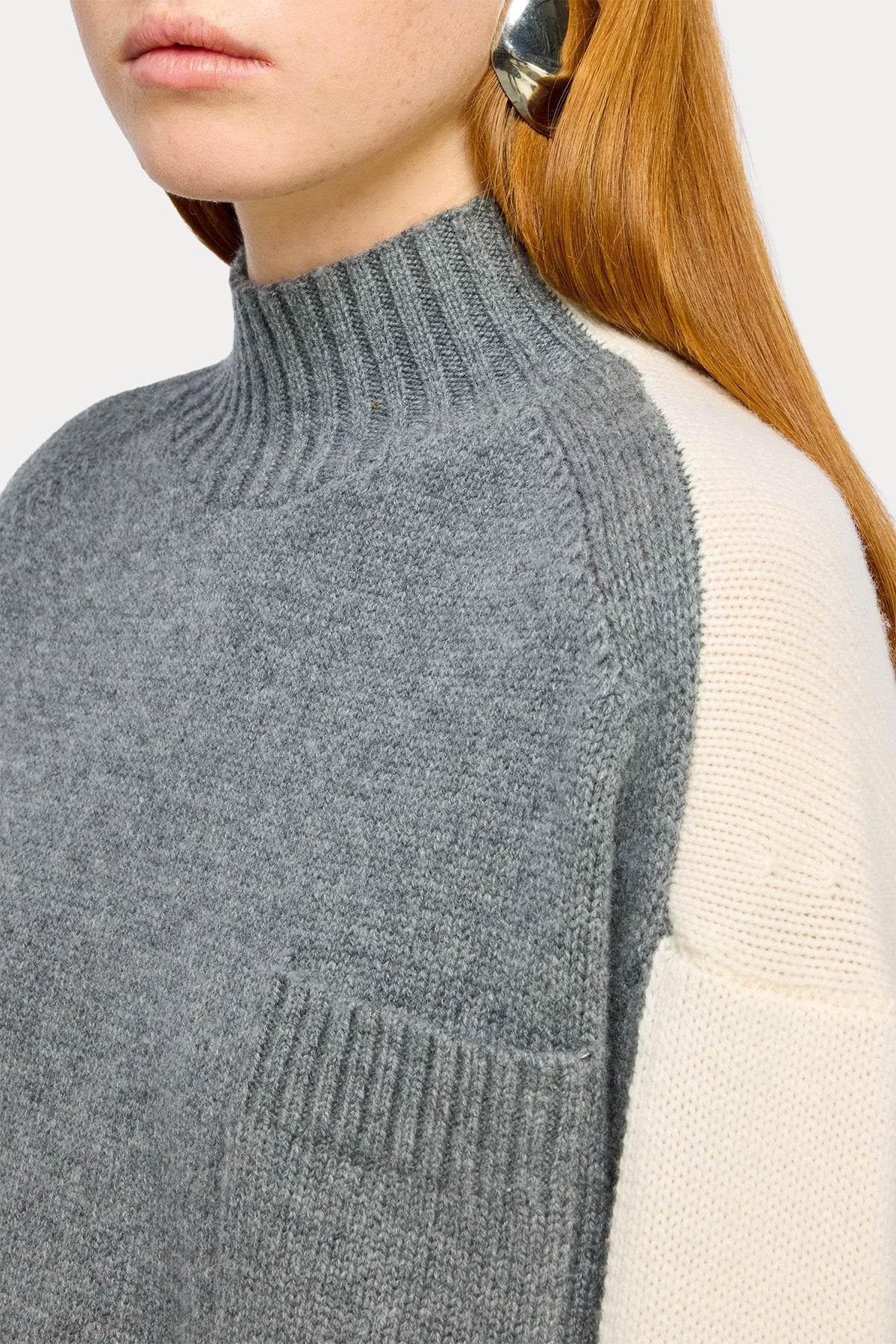 Semicouture Relaxed Fit Dik Yaka Kaşmir Örgü Yün Triko