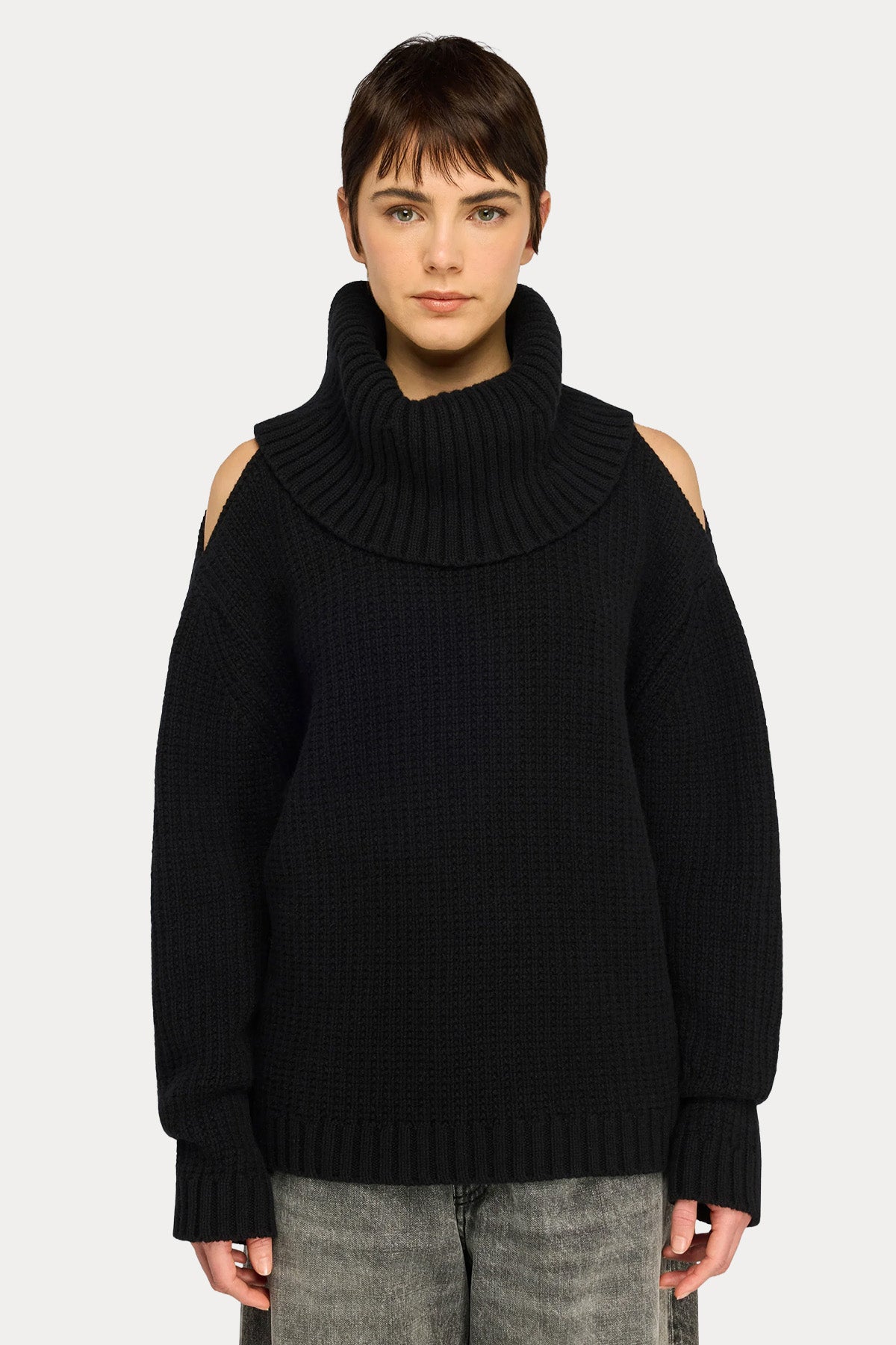 Semicouture Relaxed Fit Dik Yaka Örgü Yün Triko