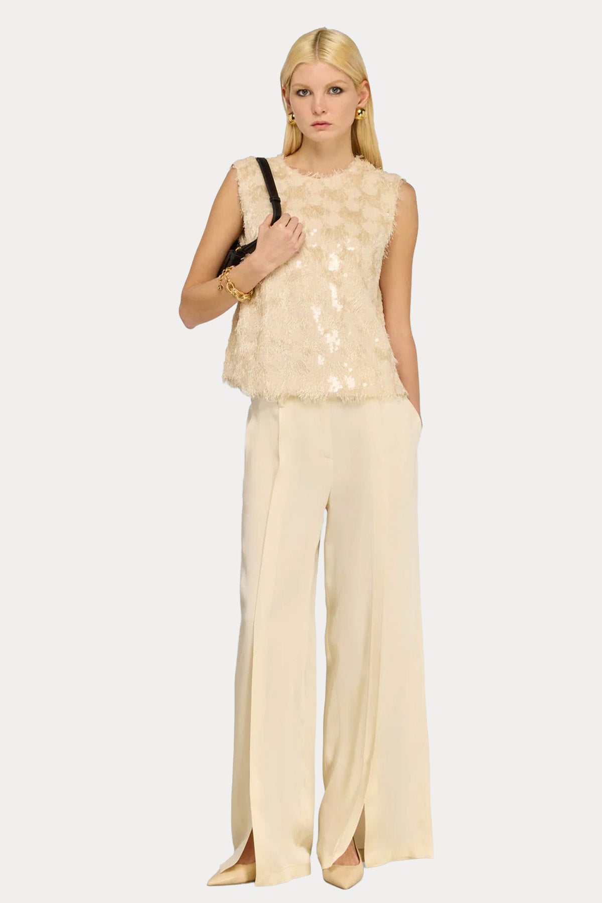 Semicouture Regular Fit Payetli Bluz