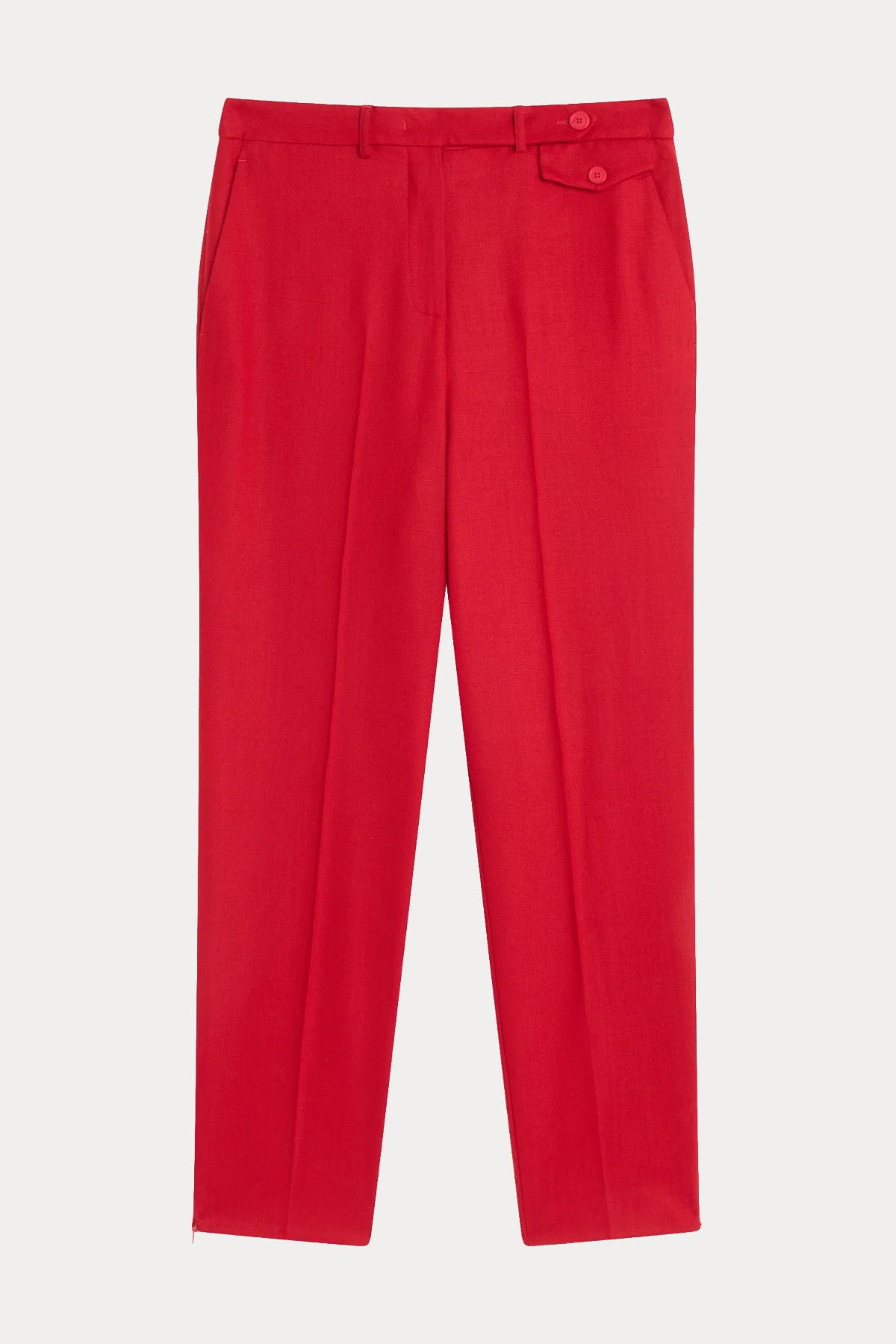 Semicouture Straight Fit Yandan Cepli Yün Pantolon