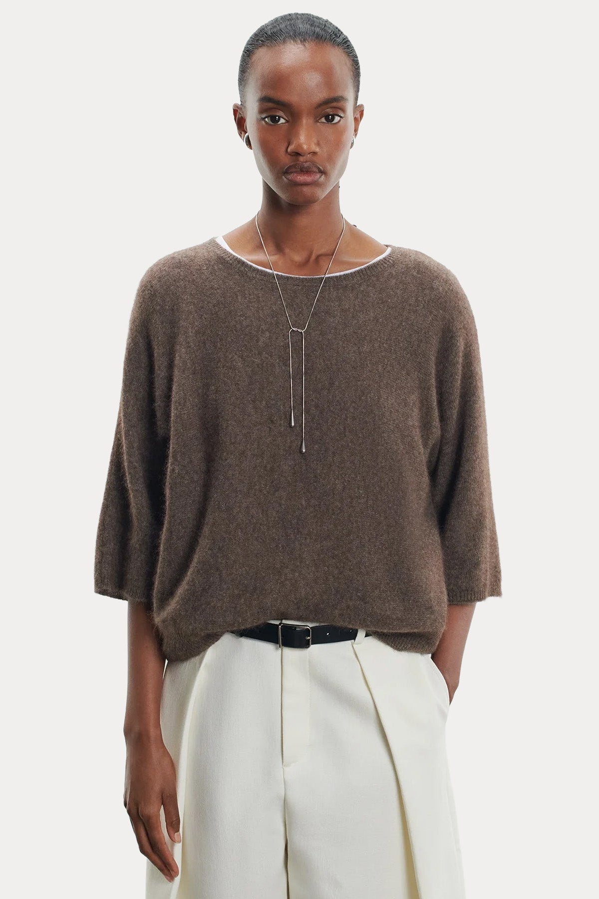 Majestic Relaxed Fit Yuvarlak Yaka Örgü Yün Triko