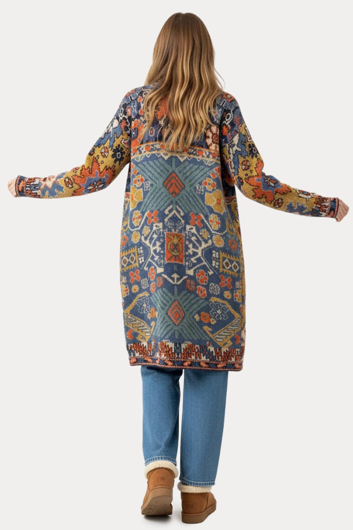 Rene Derhy Patchwork Çiçek Desenli Yün Ceket