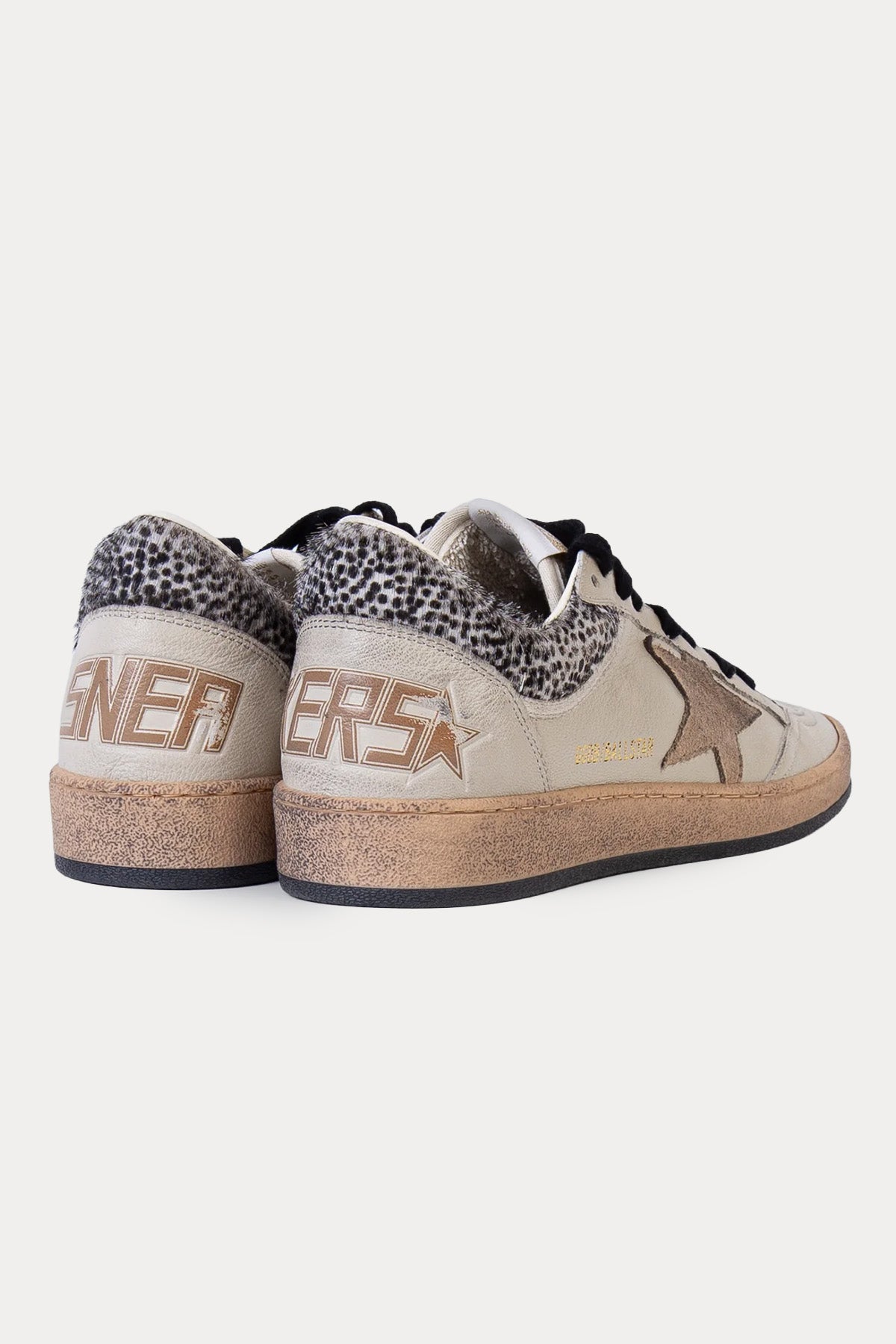 Golden Goose Ball-Star Leopar Desenli Deri Sneaker Ayakkabı