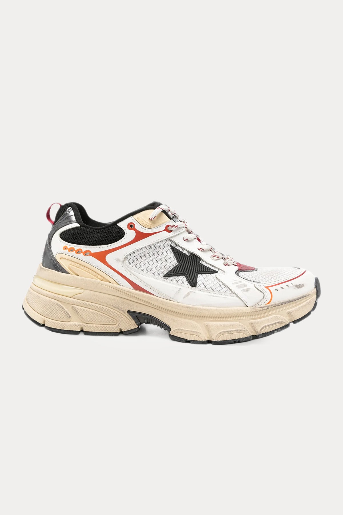Golden Goose Light-Star Teknik Fileli Deri Sneaker Ayakkabı