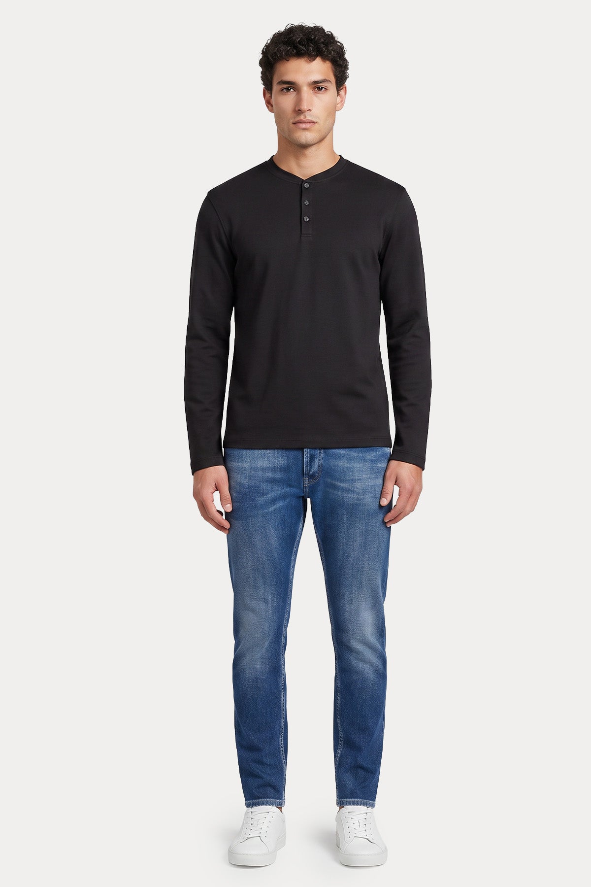 Dondup Regular Fit Düğmeli Yuvarlak Yaka T-shirt