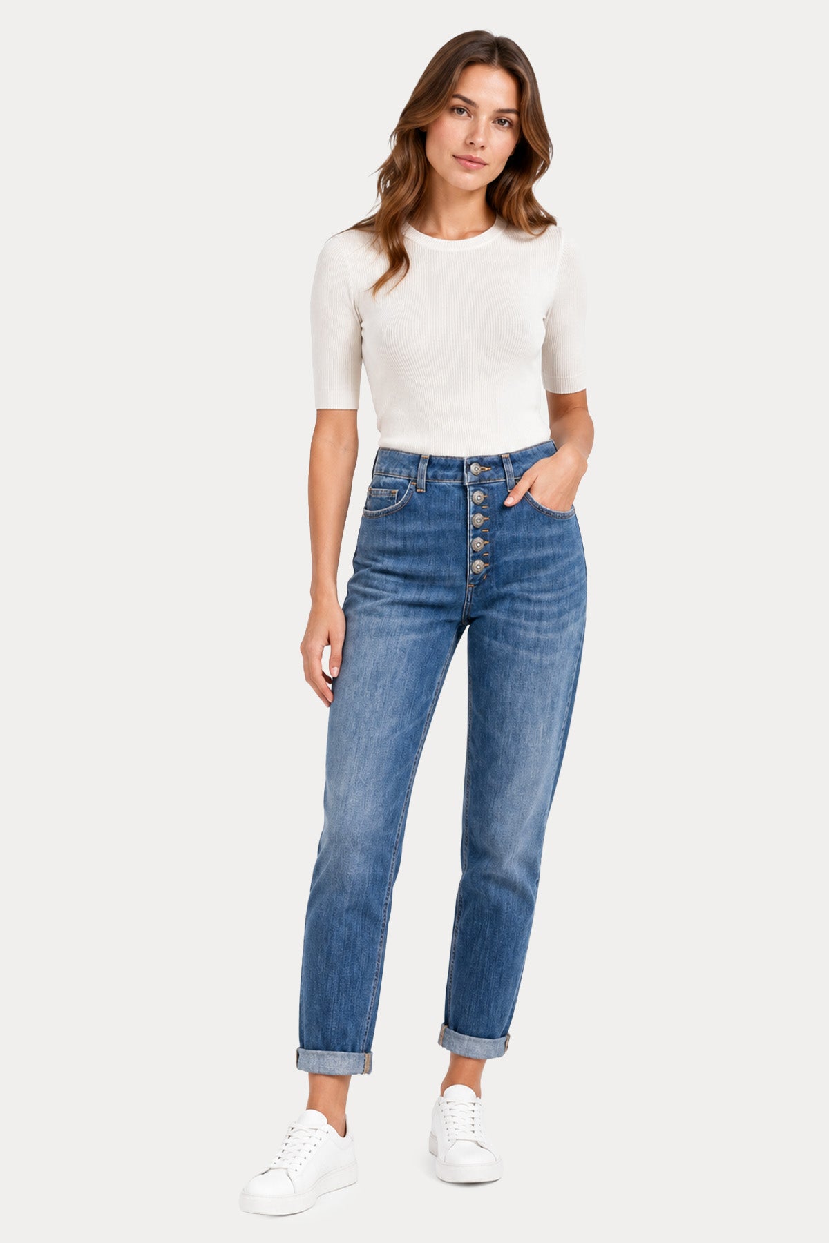 Dondup Loose Fit Yıkamalı Streç Jeans