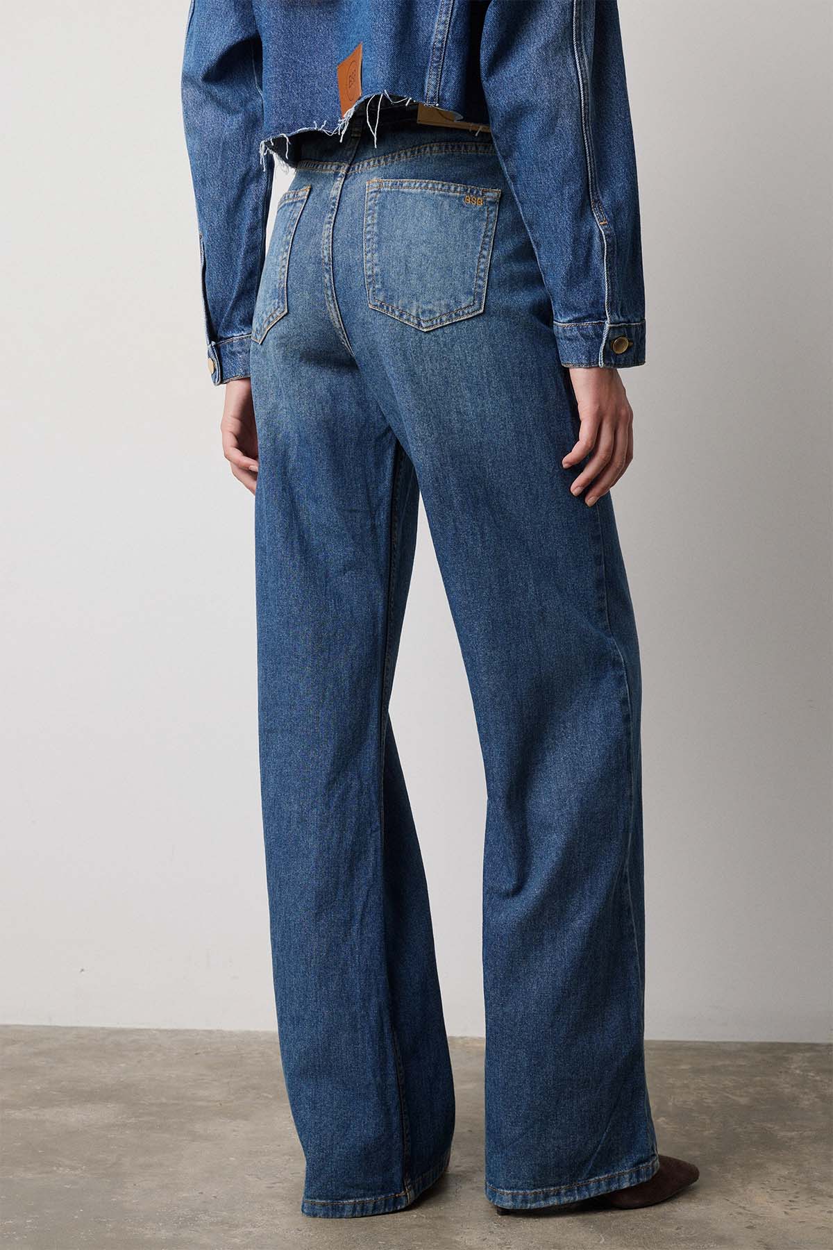 Bsb Wide Leg Yıkamalı Jeans