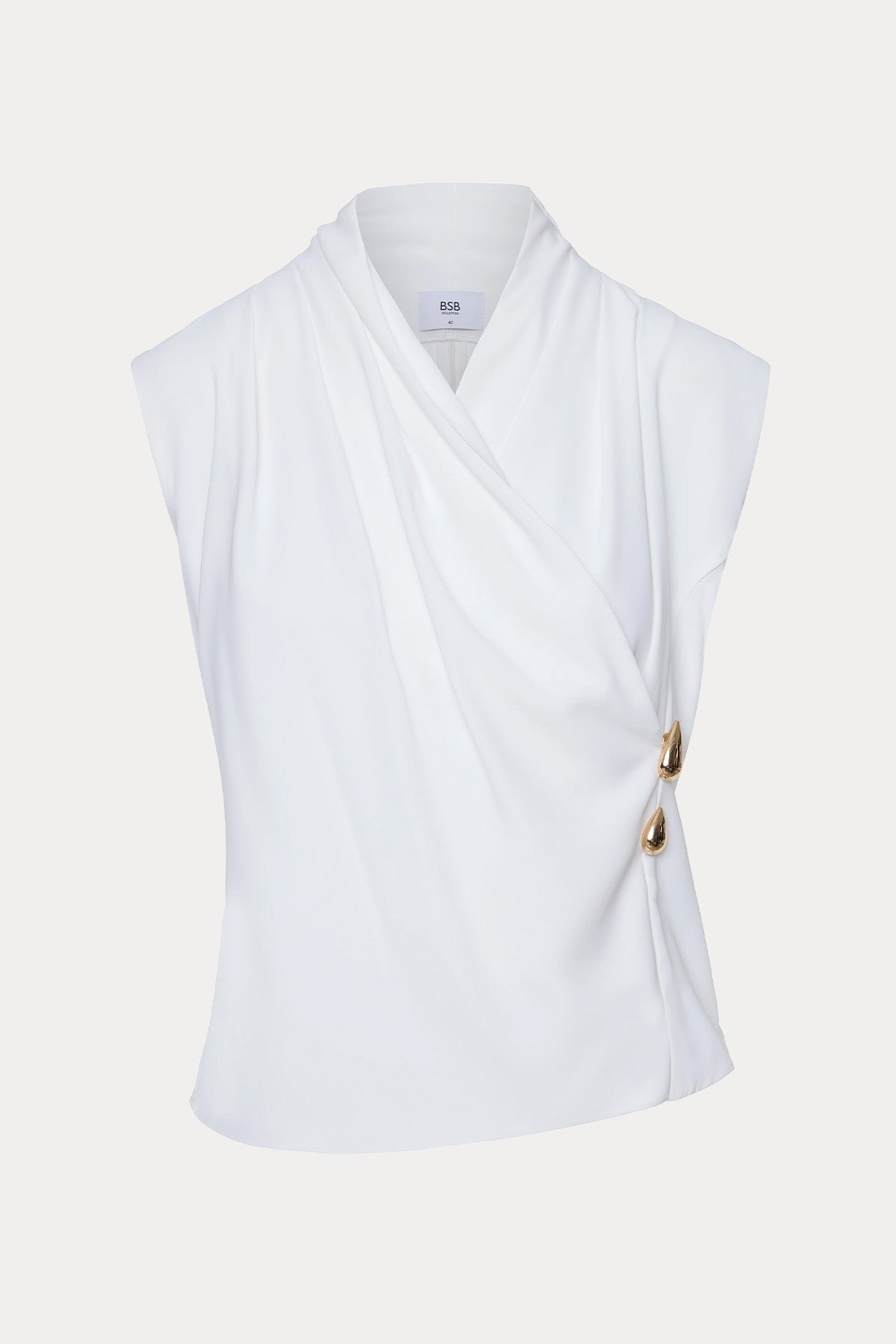 Bsb Slim Fit Kruvaze Streç Bluz