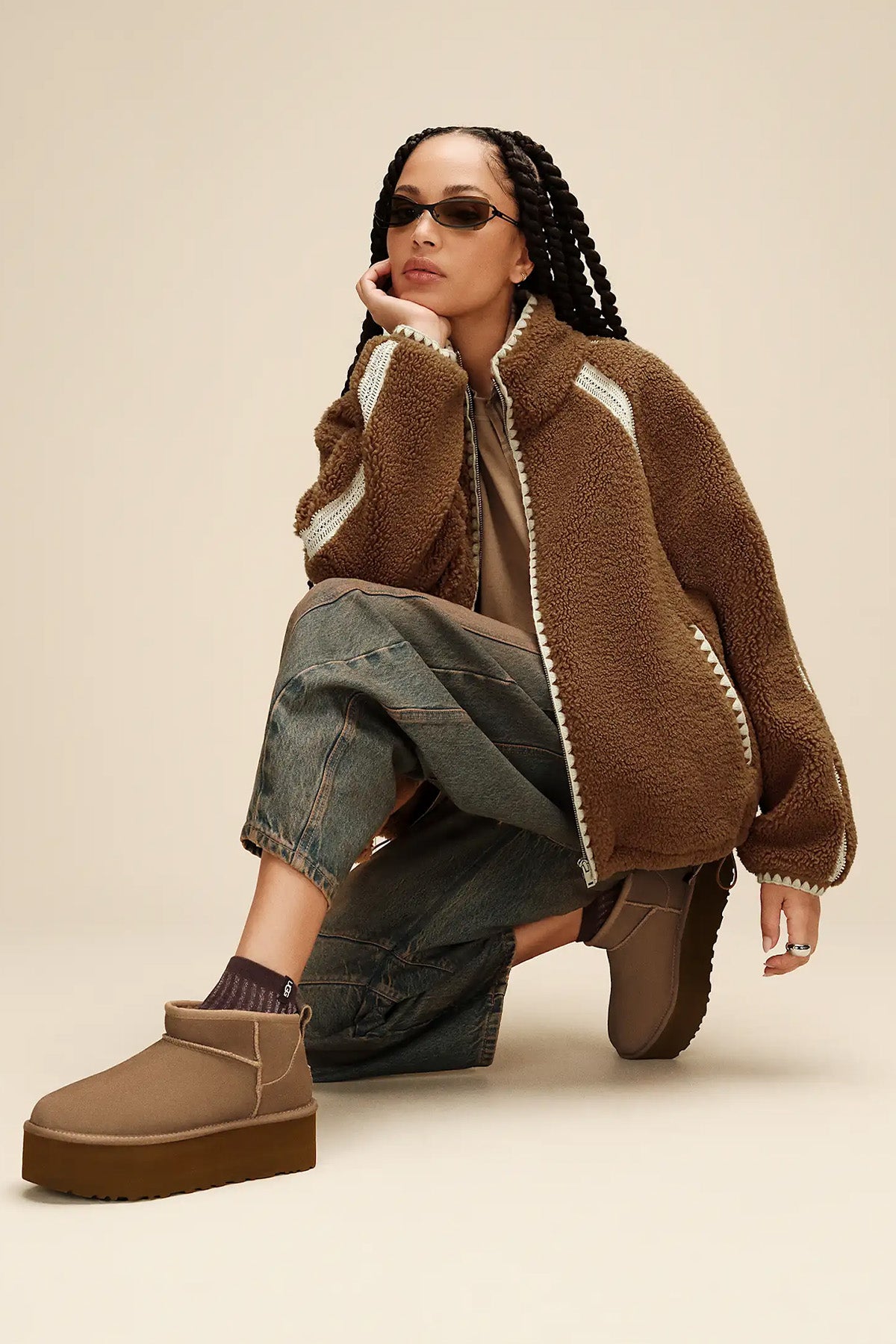 Ugg Light Bronze Classic Ultra Mini Platform Bot