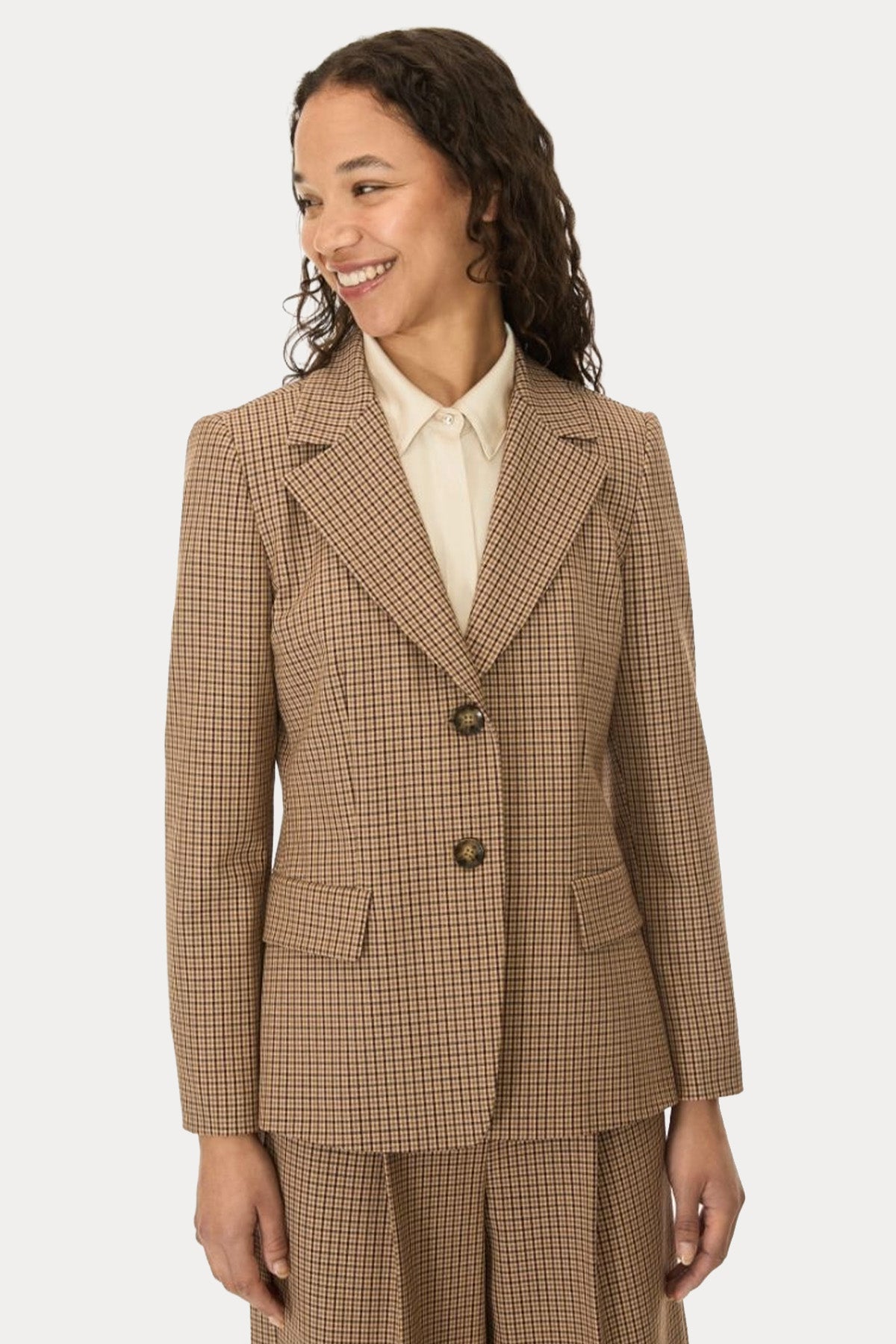 iBlues Regular Fit Mikro Ekose Desenli Blazer Ceket