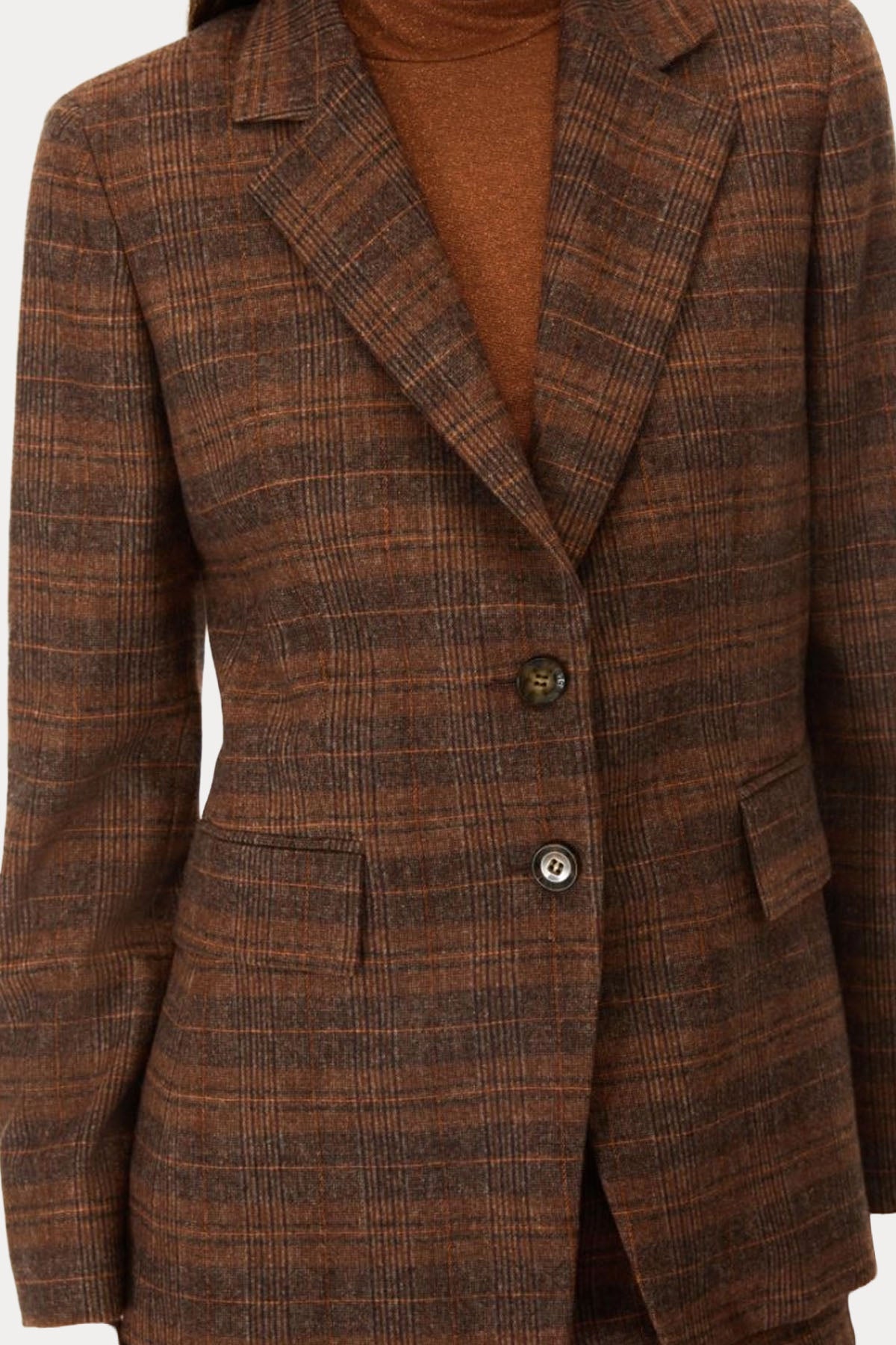 iBlues Regular Fit Ekose Desenli Yün Blazer Ceket