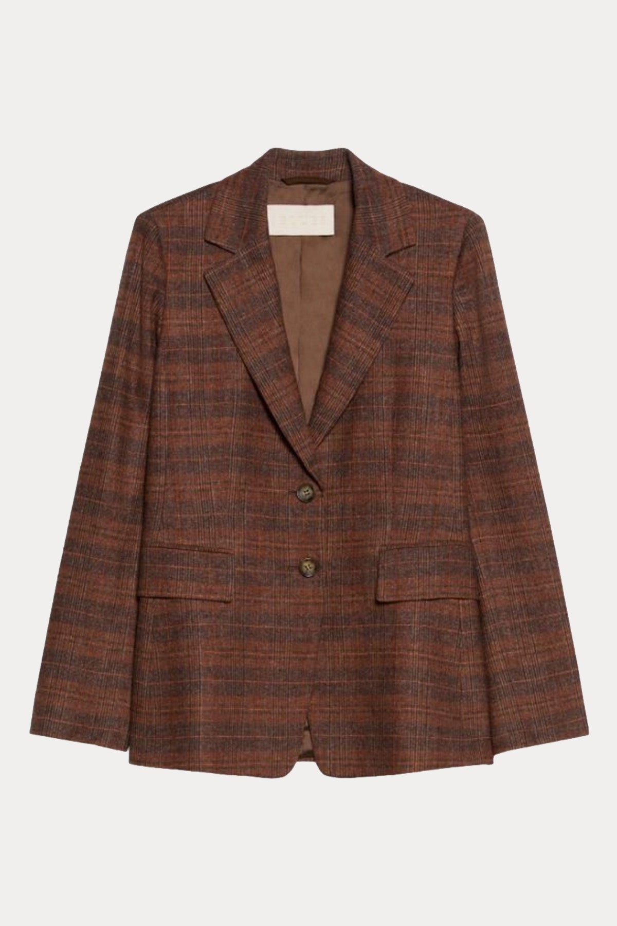 iBlues Regular Fit Ekose Desenli Yün Blazer Ceket