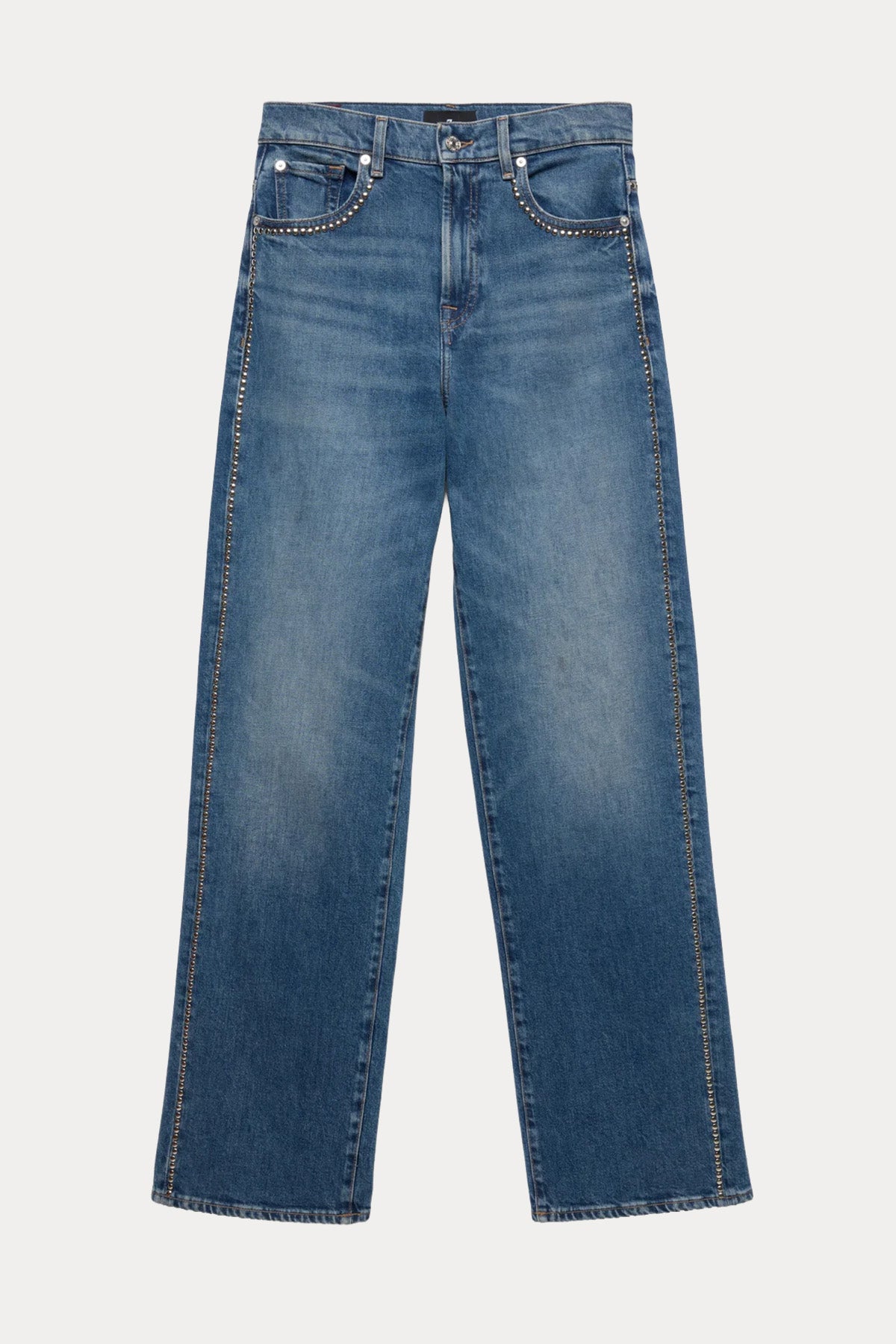 7 For All Mankind Straight Fit Yüksek Bel Yıkamalı Jeans