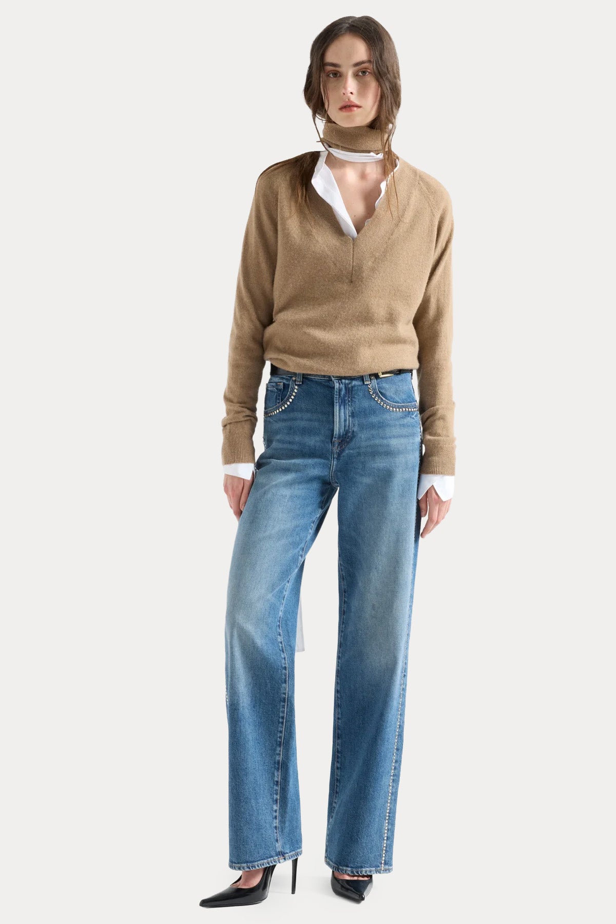7 For All Mankind Straight Fit Yüksek Bel Yıkamalı Jeans