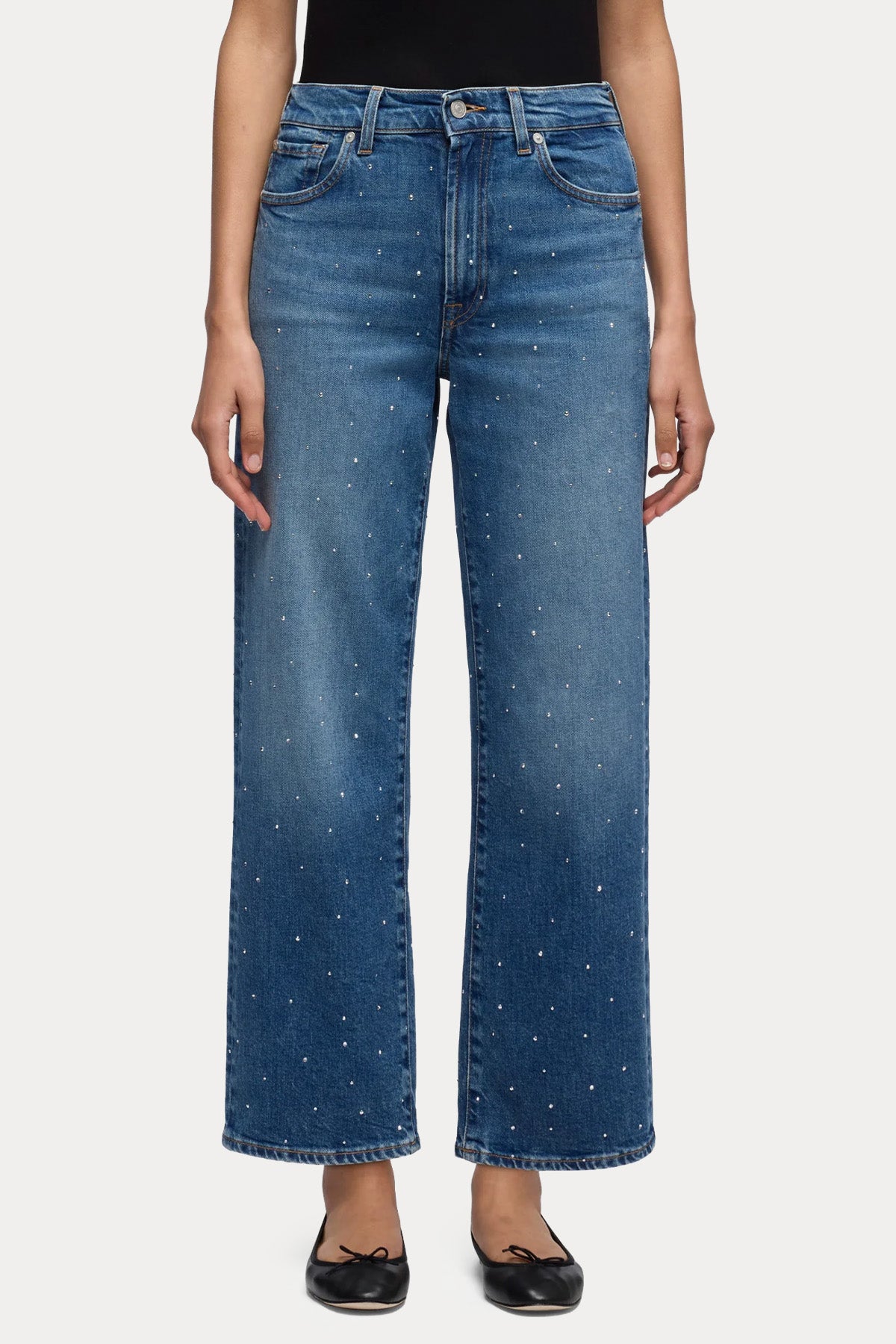 7 For All Mankind Straight Fit Yüksek Bel Yıkamalı Jeans