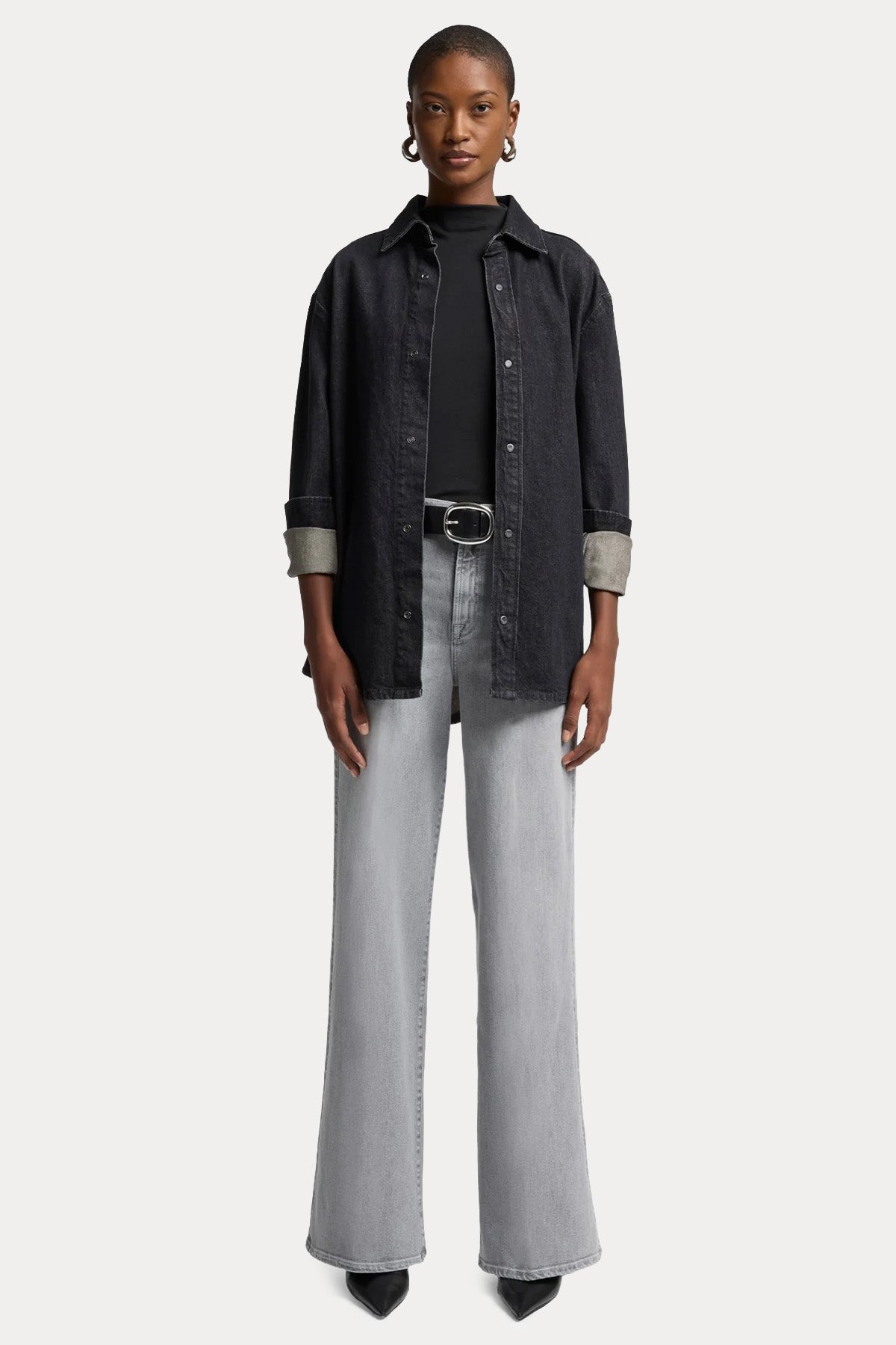 7 For All Mankind Wide Leg Yüksek Belli Streç Yıkamalı Jeans