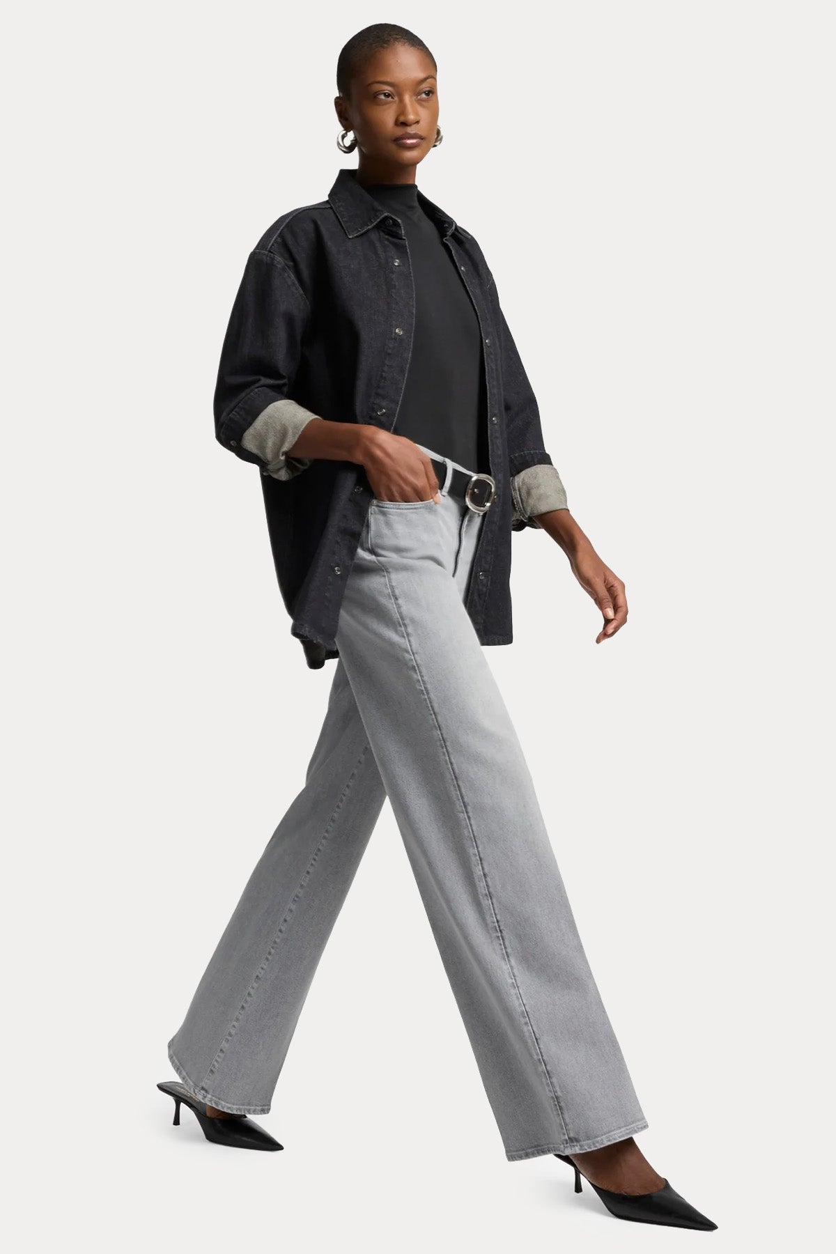7 For All Mankind Wide Leg Yüksek Belli Streç Yıkamalı Jeans