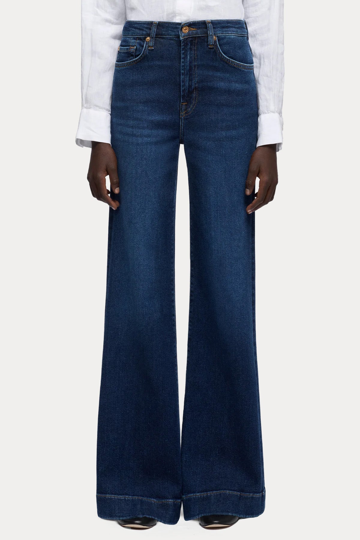 7 For All Mankind Wide Leg Yüksek Belli Yıkamalı Jeans
