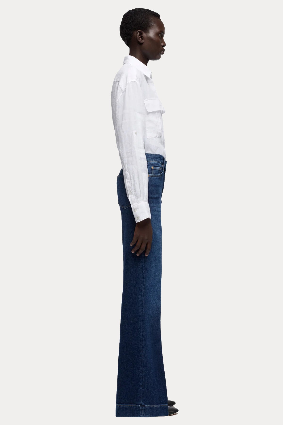 7 For All Mankind Wide Leg Yüksek Belli Yıkamalı Jeans