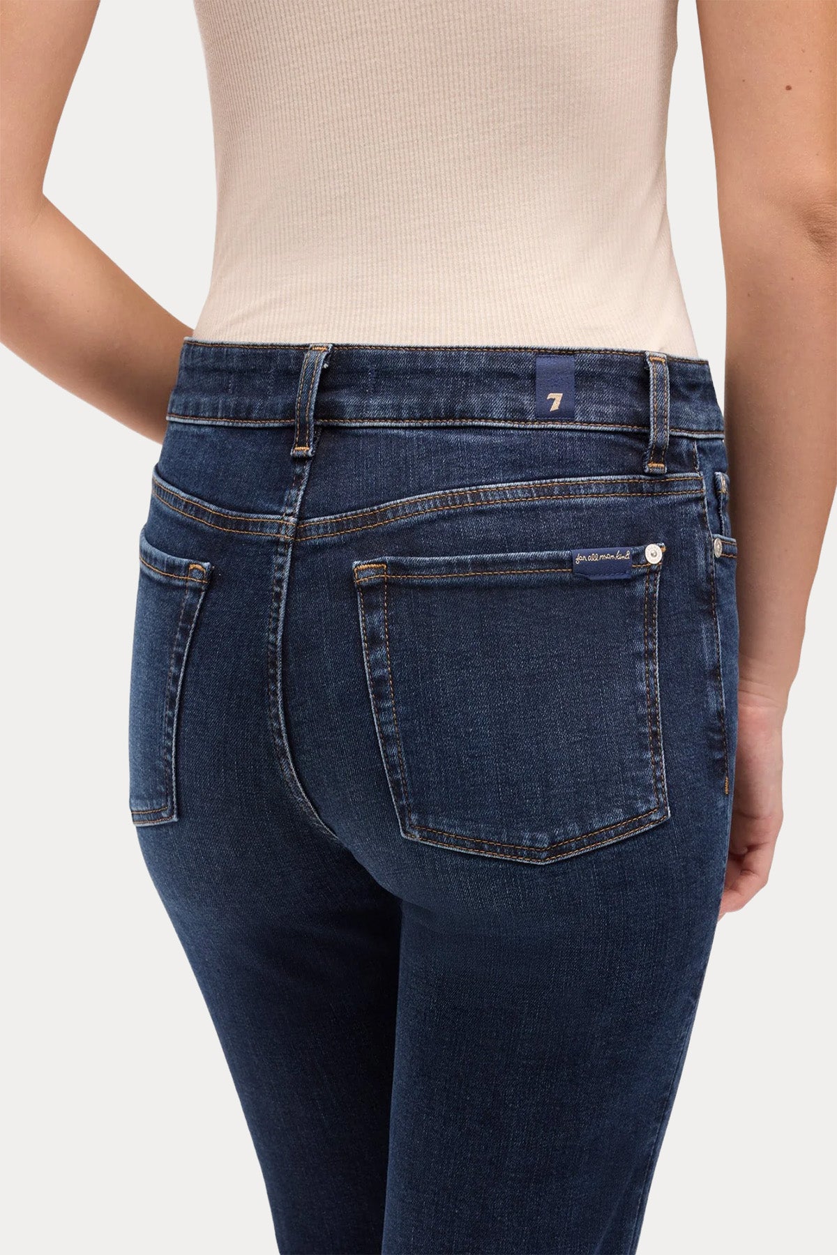 7 For All Mankind Slim Fit Çan Paça Yıkamalı Streç Jeans