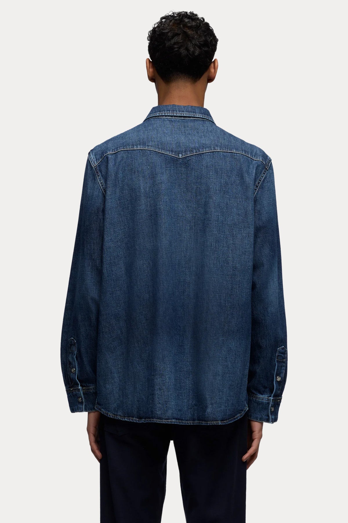 7 For All Mankind Relaxed Fit Yıkamalı Denim Gömlek