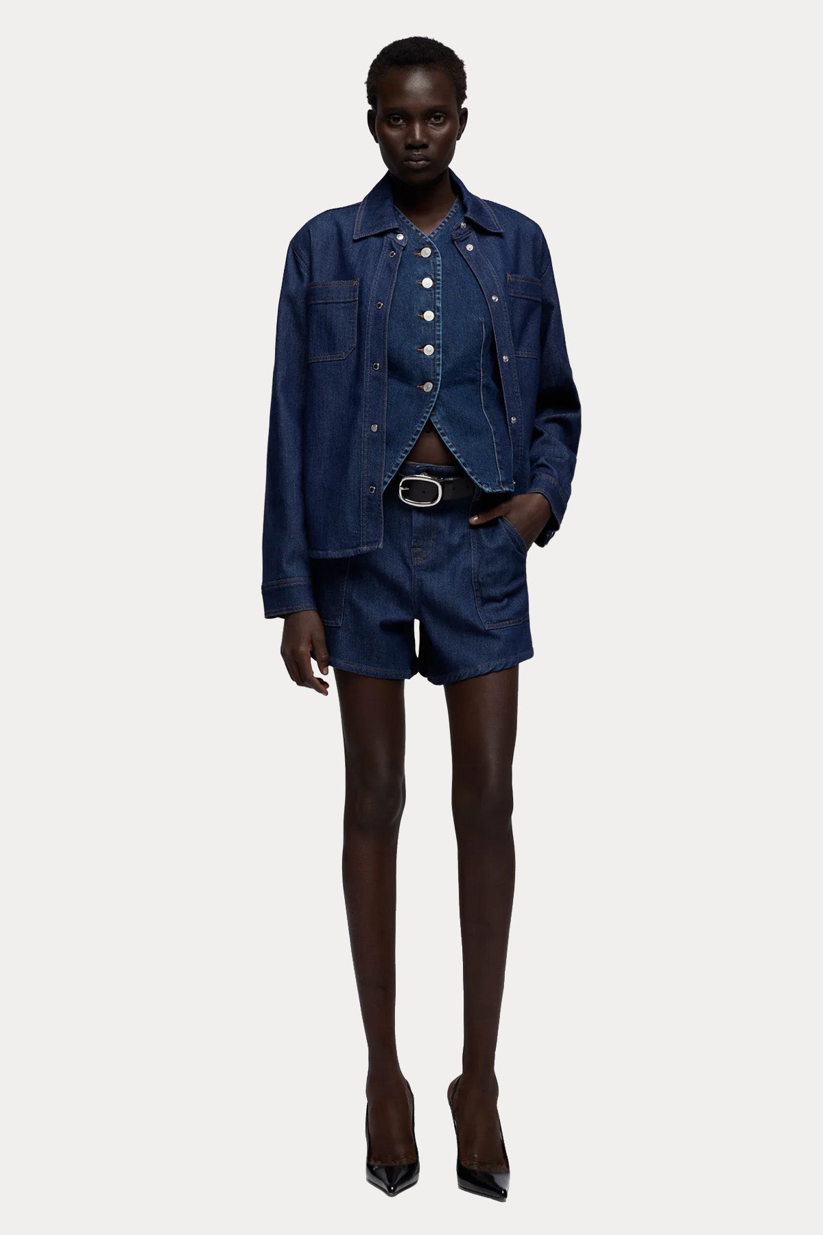 7 For All Mankind Regular Fit Denim Yelek