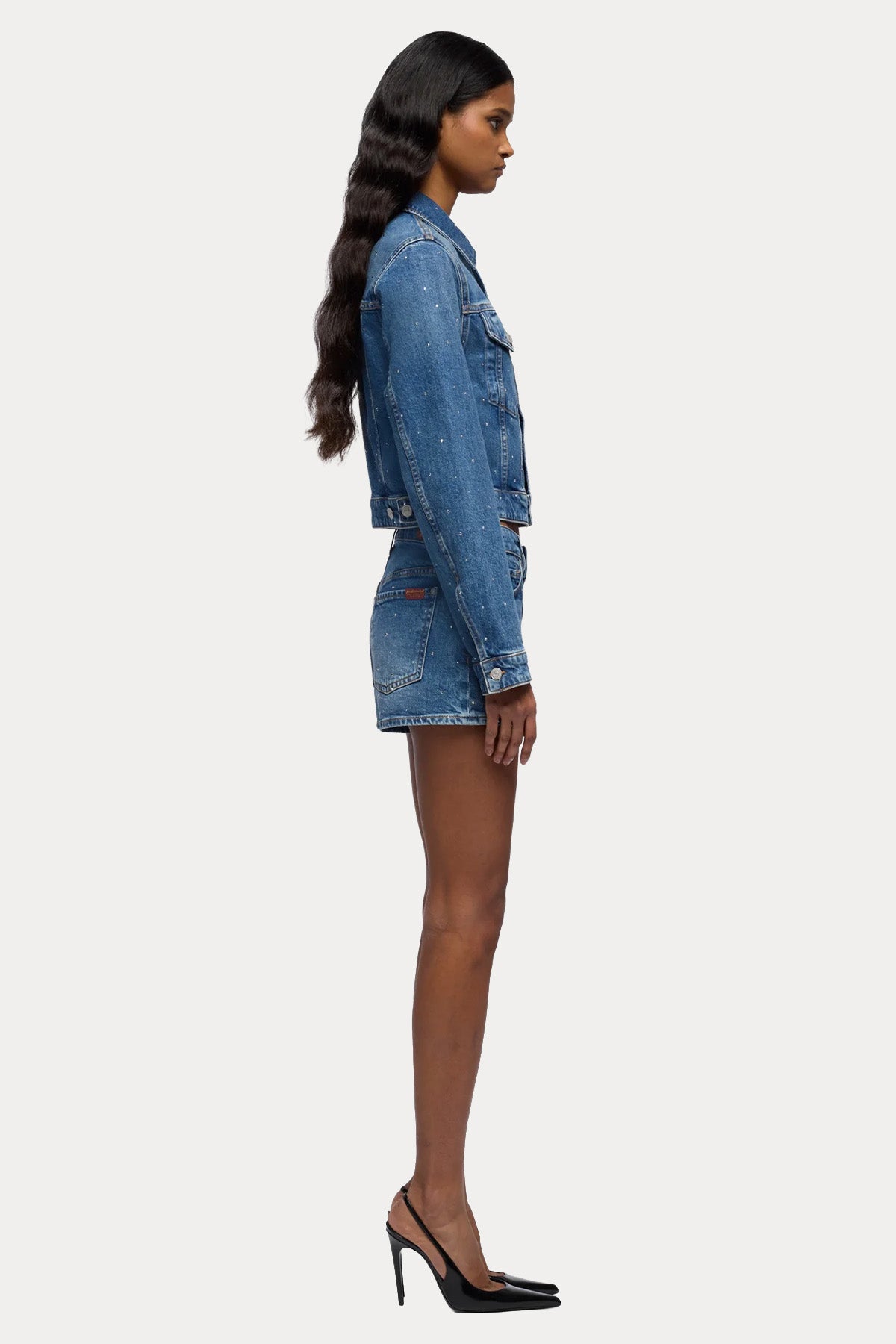 7 For All Mankind Regular Fit Yıkamalı Denim Ceket