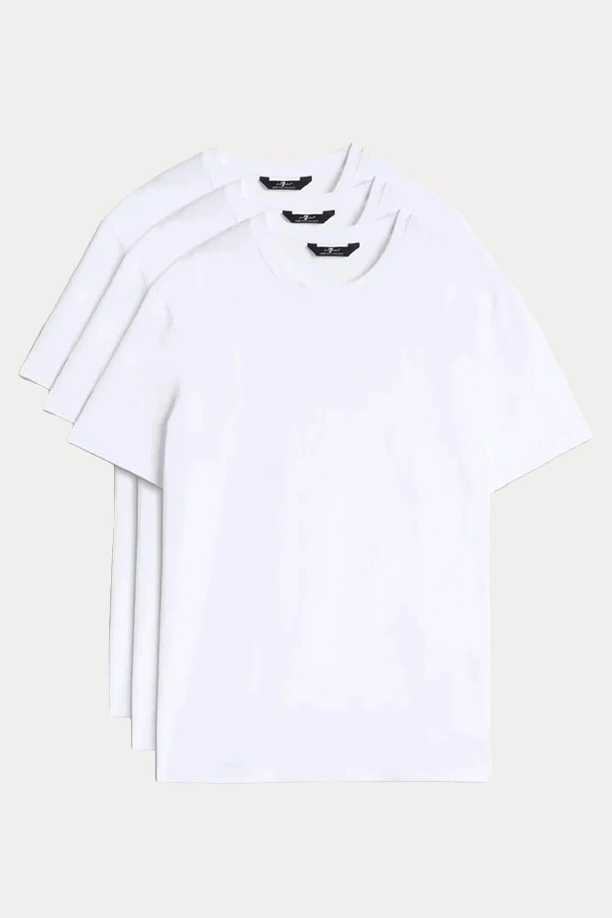 7 For All Mankind Regular Fit 3'lü Paket Streç T-shirt Set