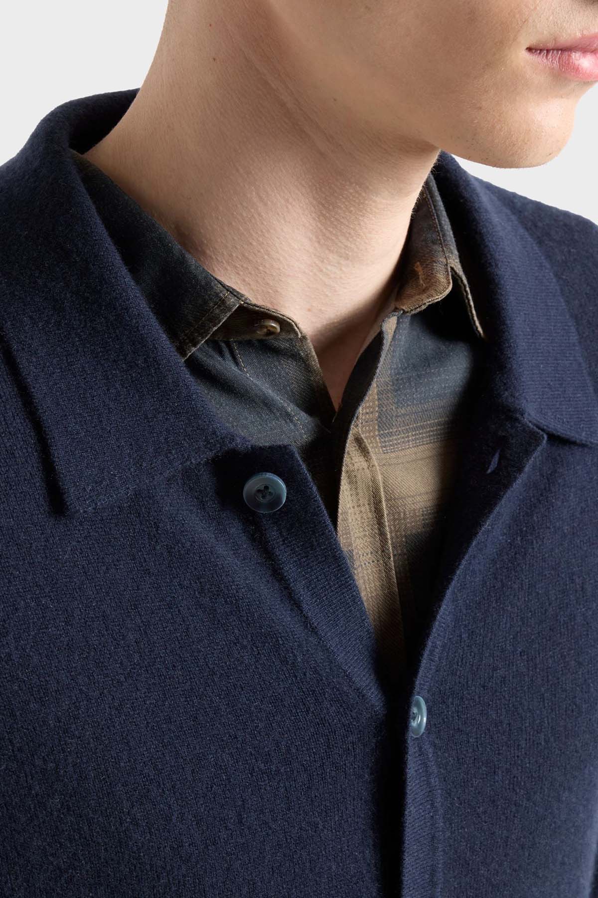 7 For All Mankind Polo Yaka İnce Örgü Kaşmir Triko Ceket