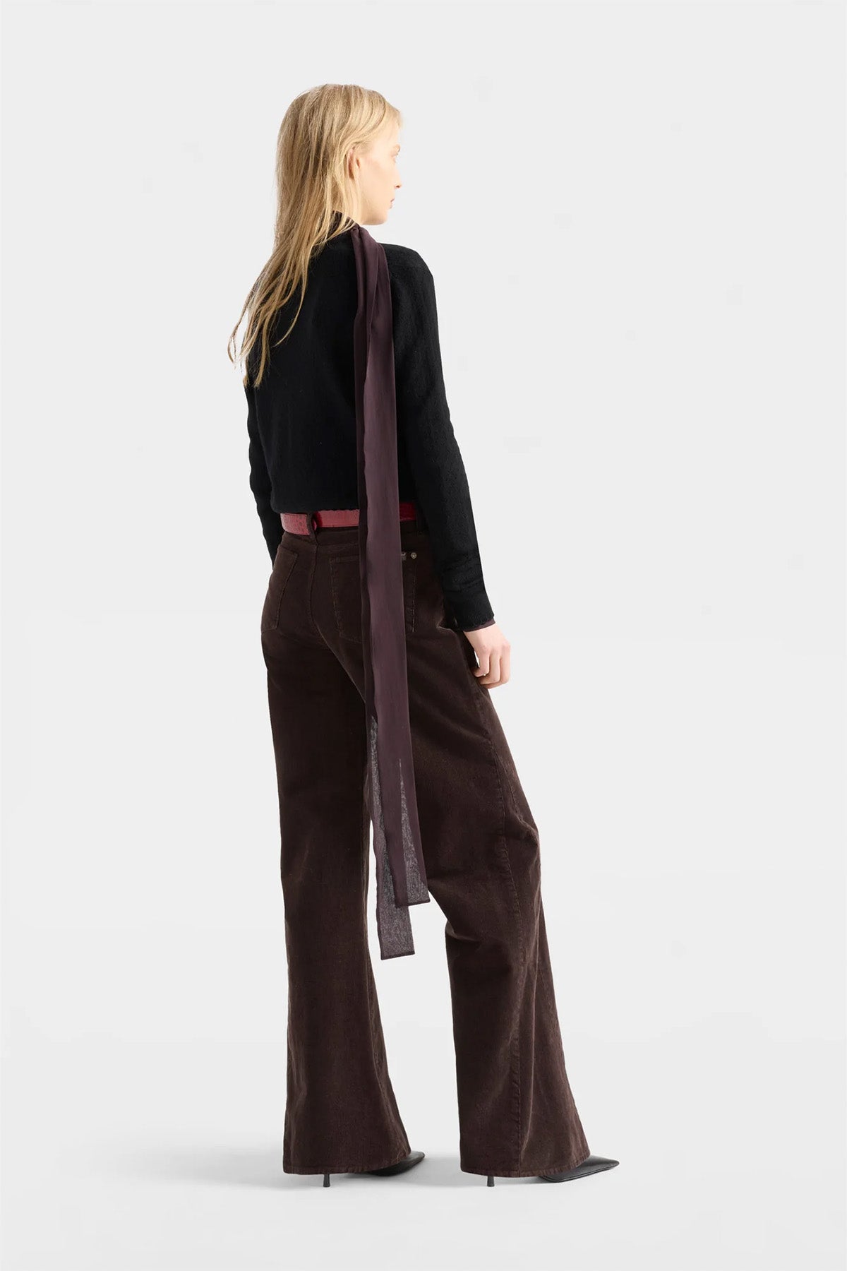 7 For All Mankind Lotta Wide Leg Fitilli Kadife Pantolon