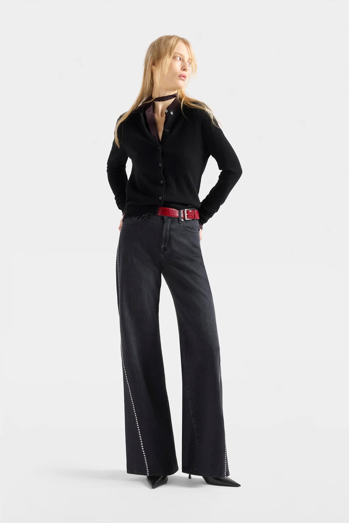 7 For All Mankind Lotta Wide Leg Troklu Yıkamalı Jeans