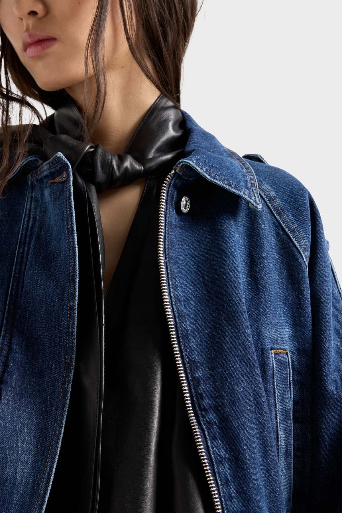 7 For All Mankind Regular Fit Bomber Denim Ceket