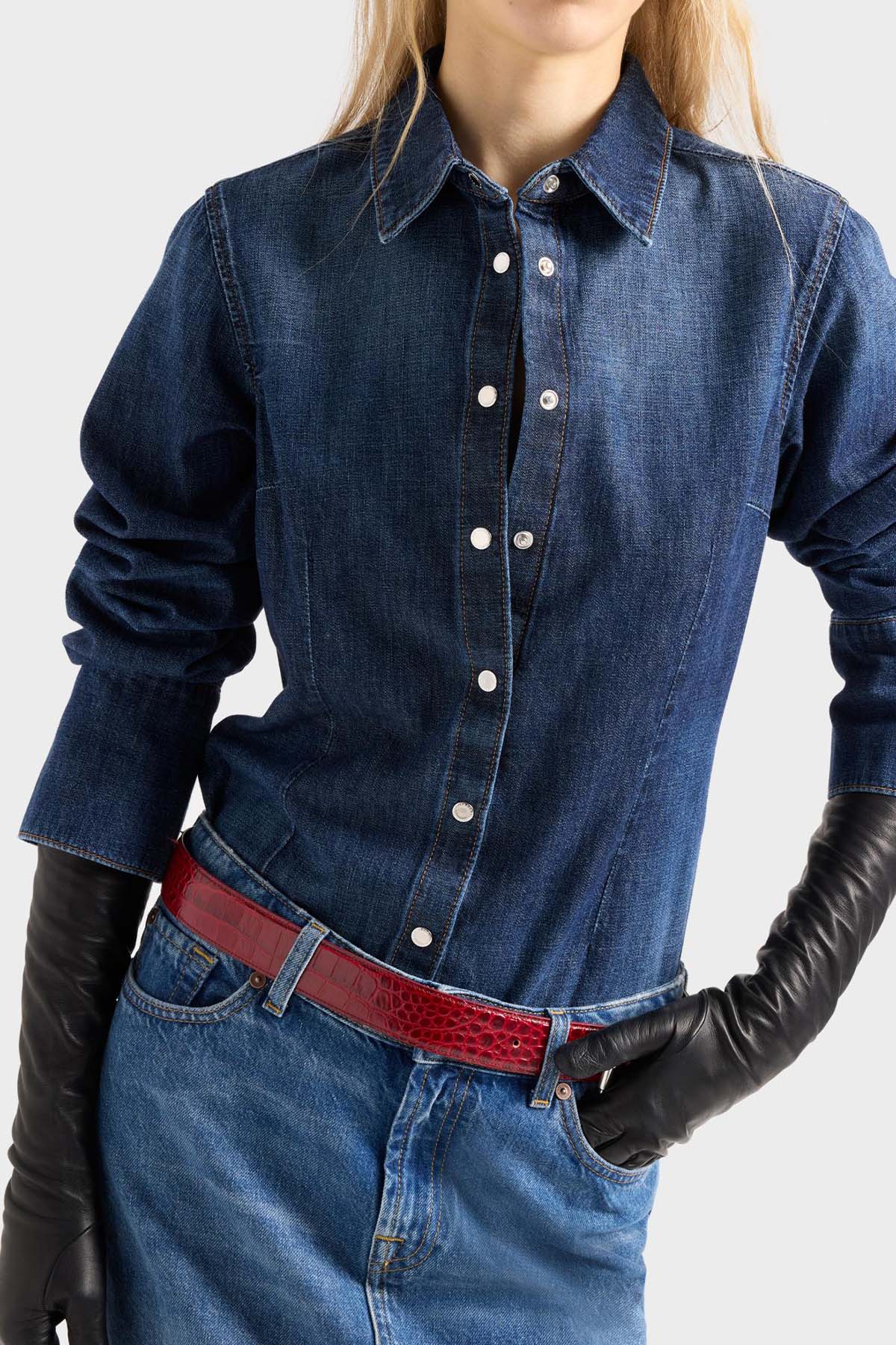 7 For All Mankind Regular Fit Yıkamalı Denim Gömlek