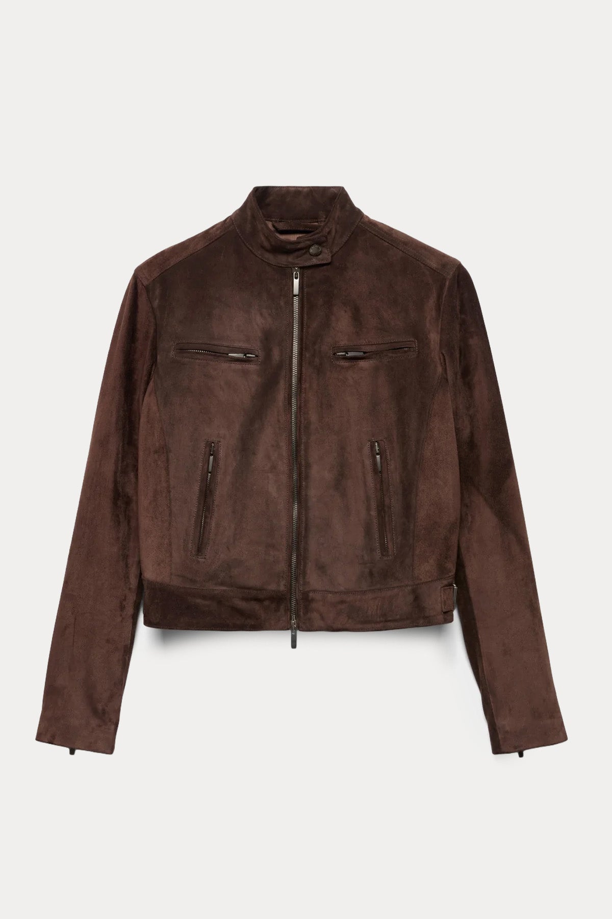 7 For All Mankind Regular Fit Süet Deri Biker Ceket