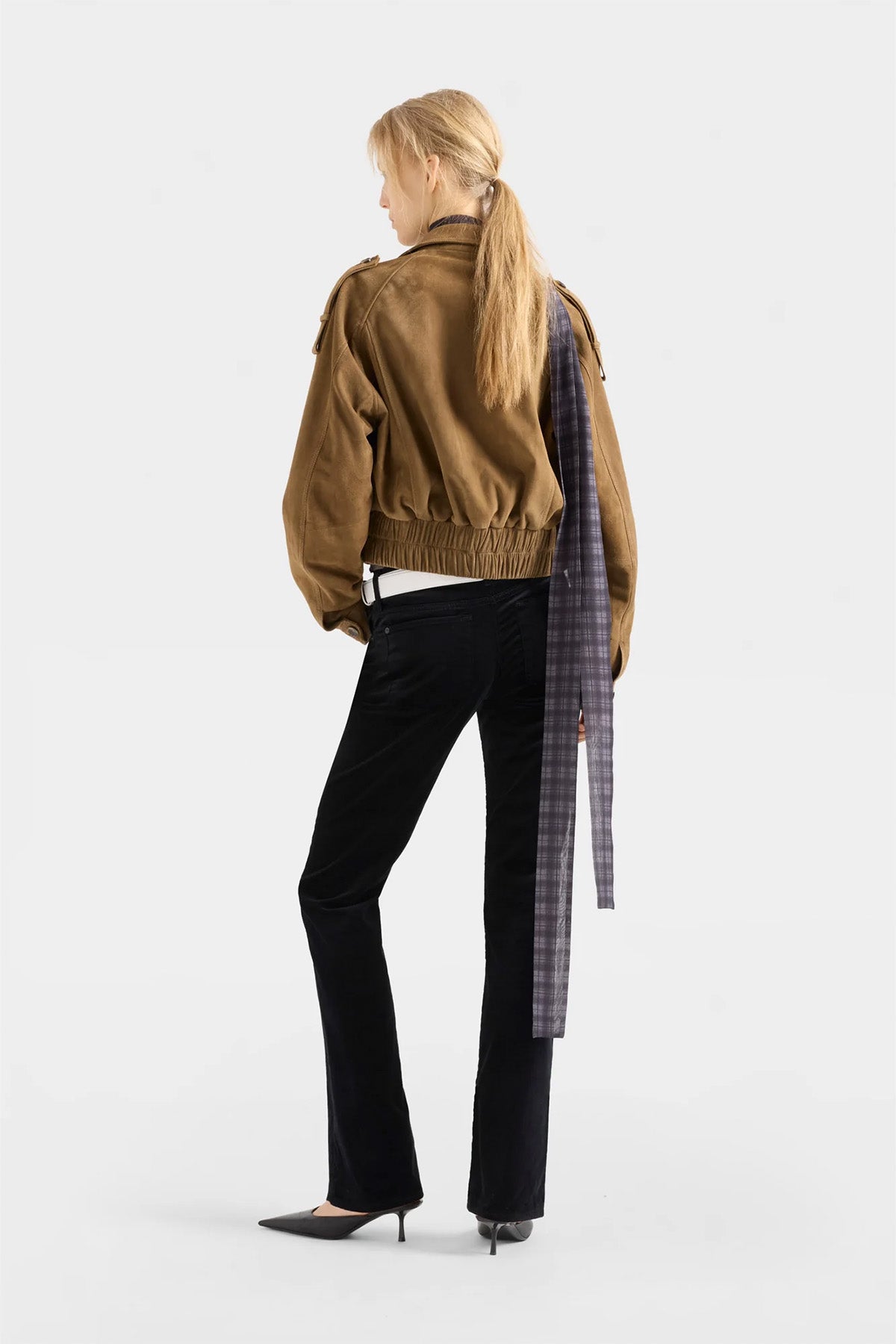 7 For All Mankind Regular Fit Süer Deri Bomber Ceket