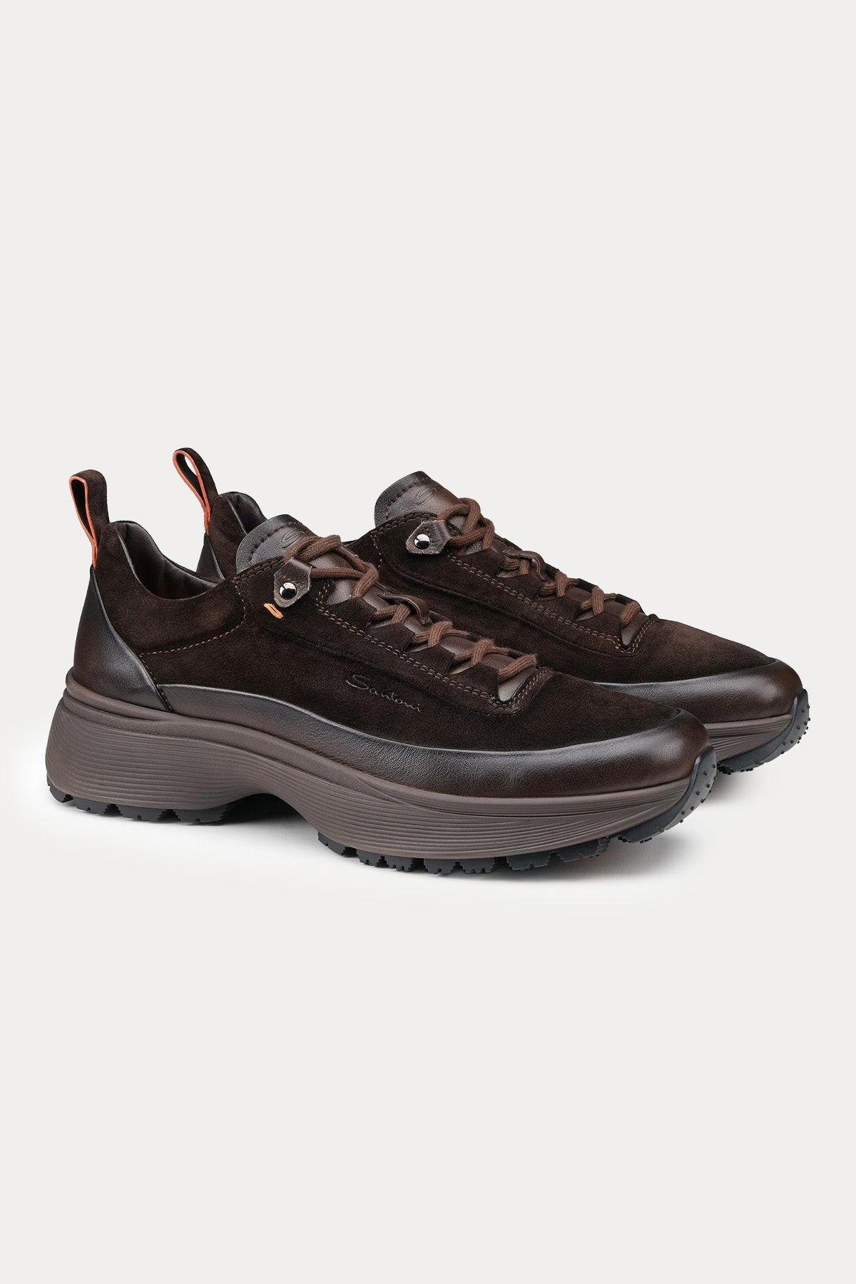 Santoni Süet Deri Sneaker Ayakkabı