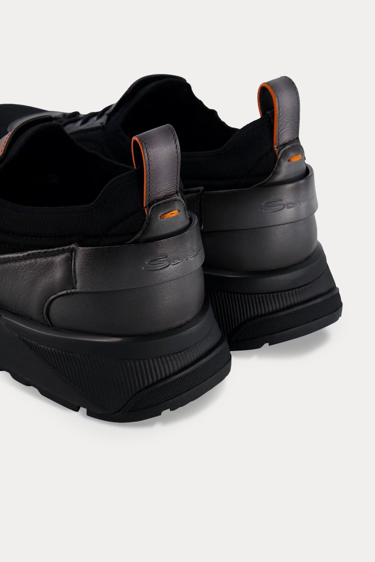 Santoni Teknik Fileli Deri Sneaker Ayakkabı