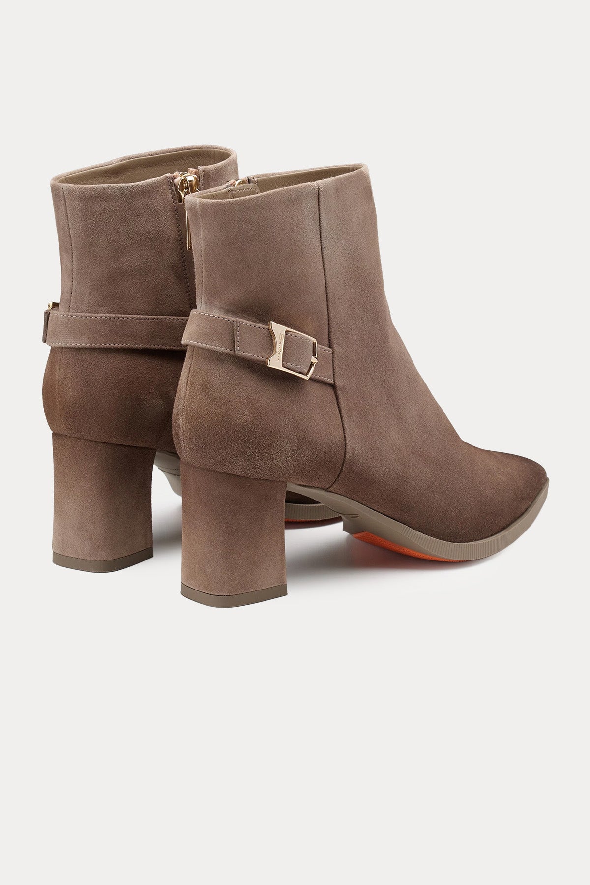 Santoni Kemerli Topuklu Süet Bot