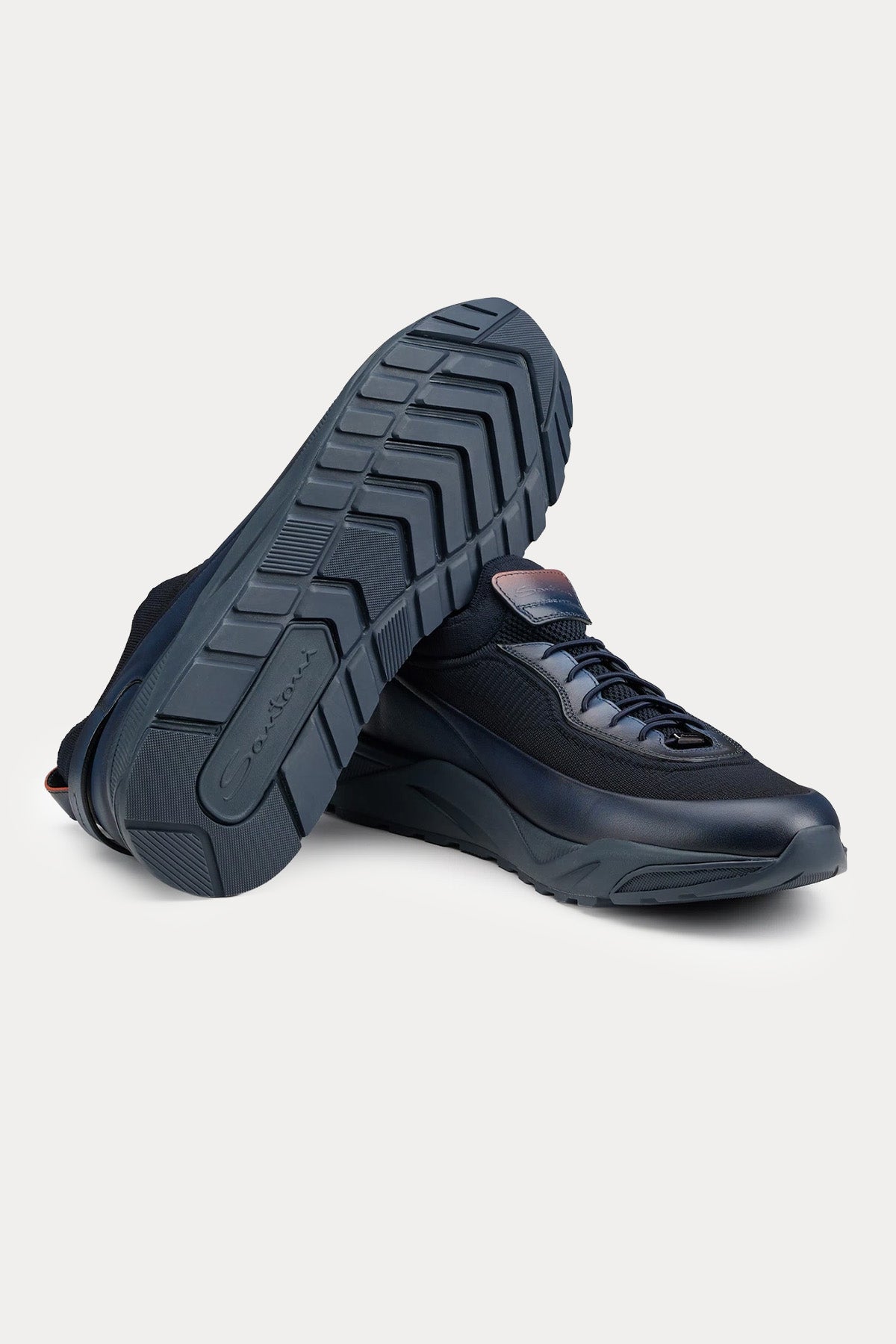 Santoni Teknik Fileli Deri Sneaker Ayakkabı