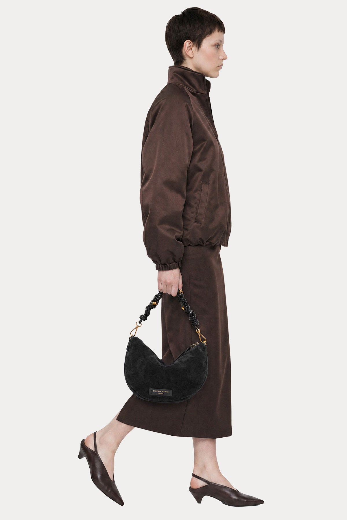 Gianni Chiarini Cleo Süet Omuz Çantası