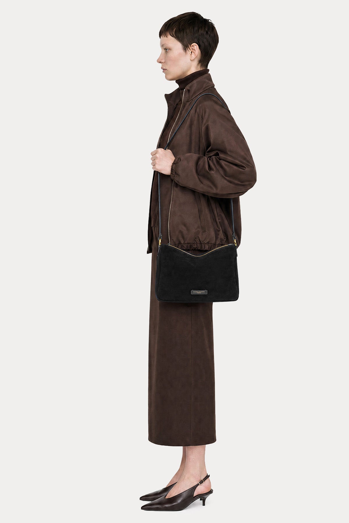 Gianni Chiarini Nora Pouch Süet Clutch Çanta
