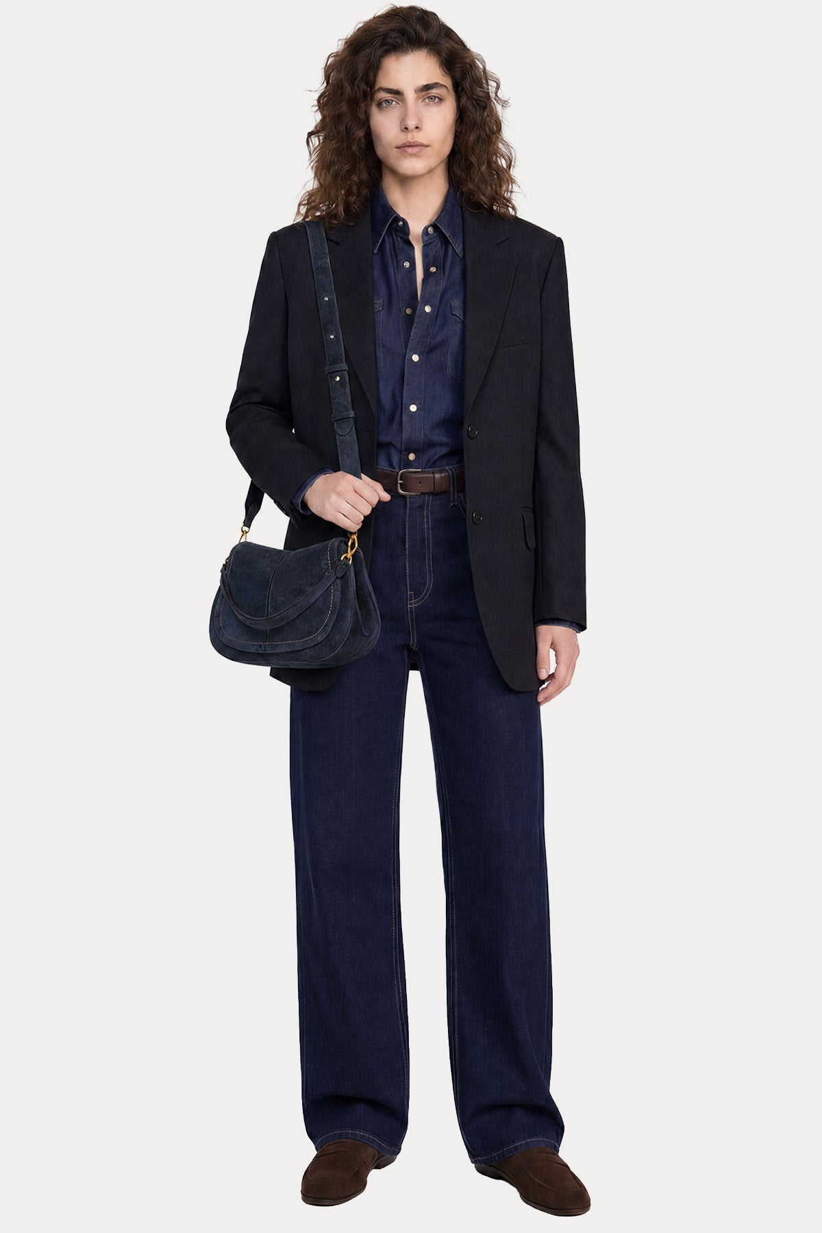 Gianni Chiarini Helena Round Süet Omuz Çantası