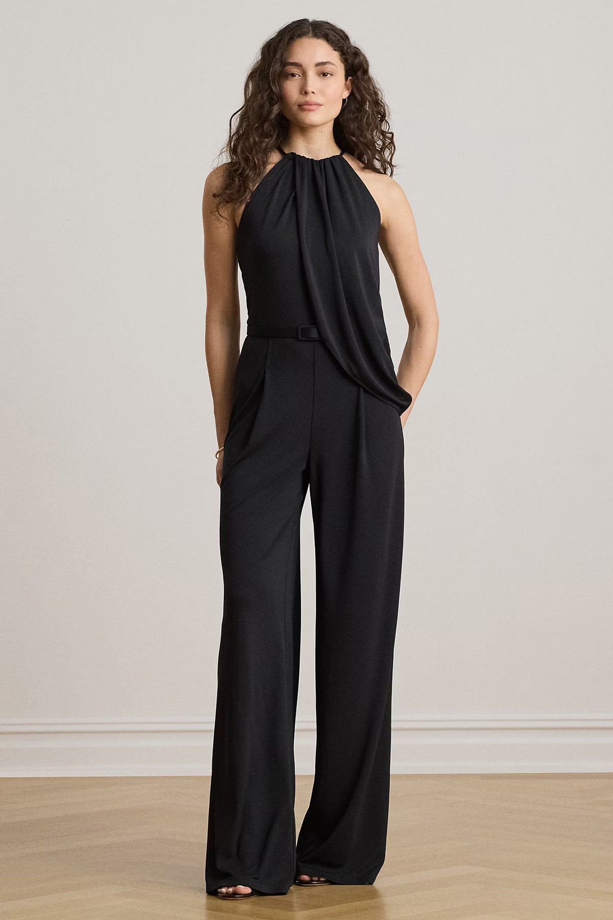Polo Ralph Lauren Wide Leg Kemerli Streç Abiye Tulum