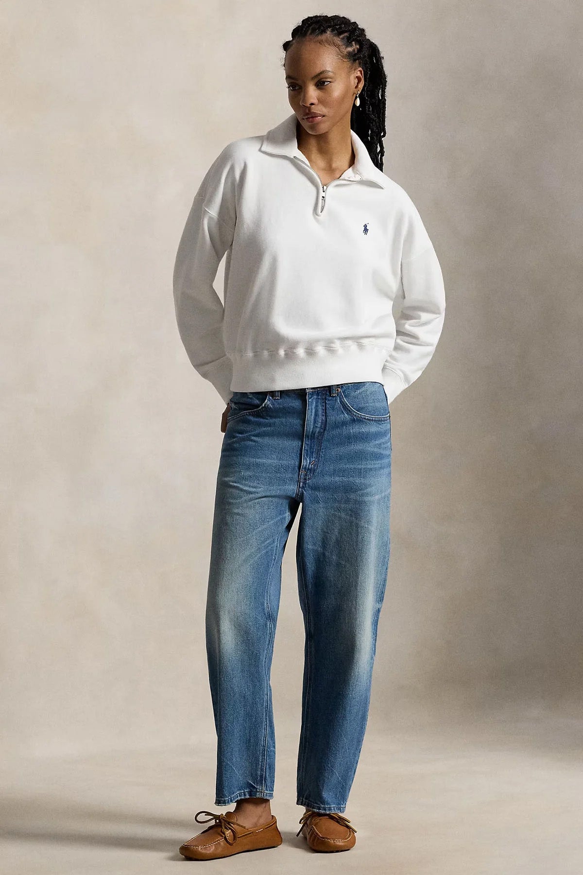 Polo Ralph Lauren Relaxed Fit Yarım Fermuarlı Sweatshirt