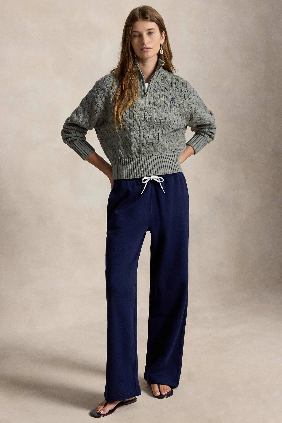 Polo Ralph Lauren Relaxed Fit Perkins Yaka Saç Örgü Triko
