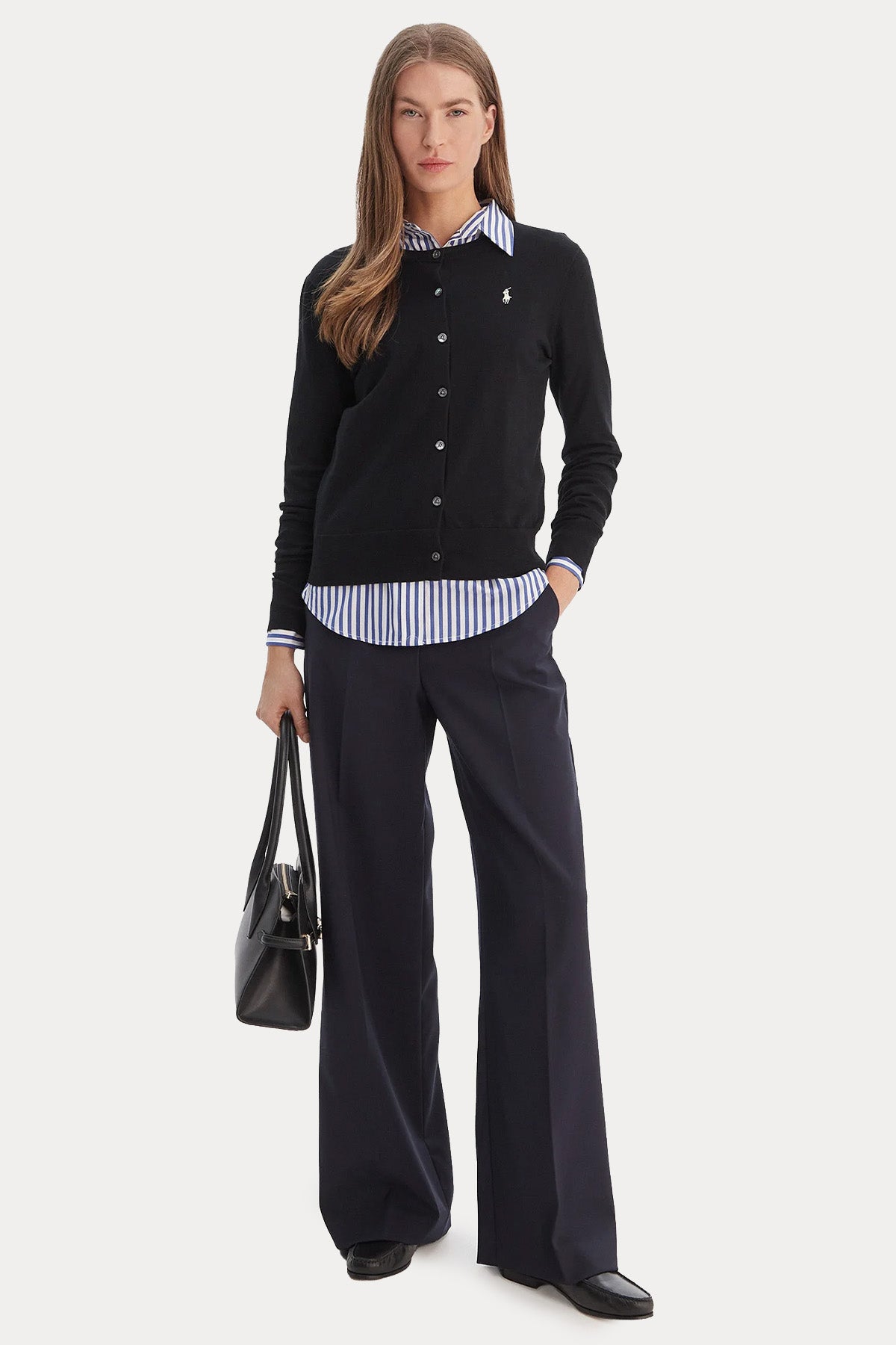 Polo Ralph Lauren Slim Fit Yuvarlak Yaka İnce Örgü Triko Ceket
